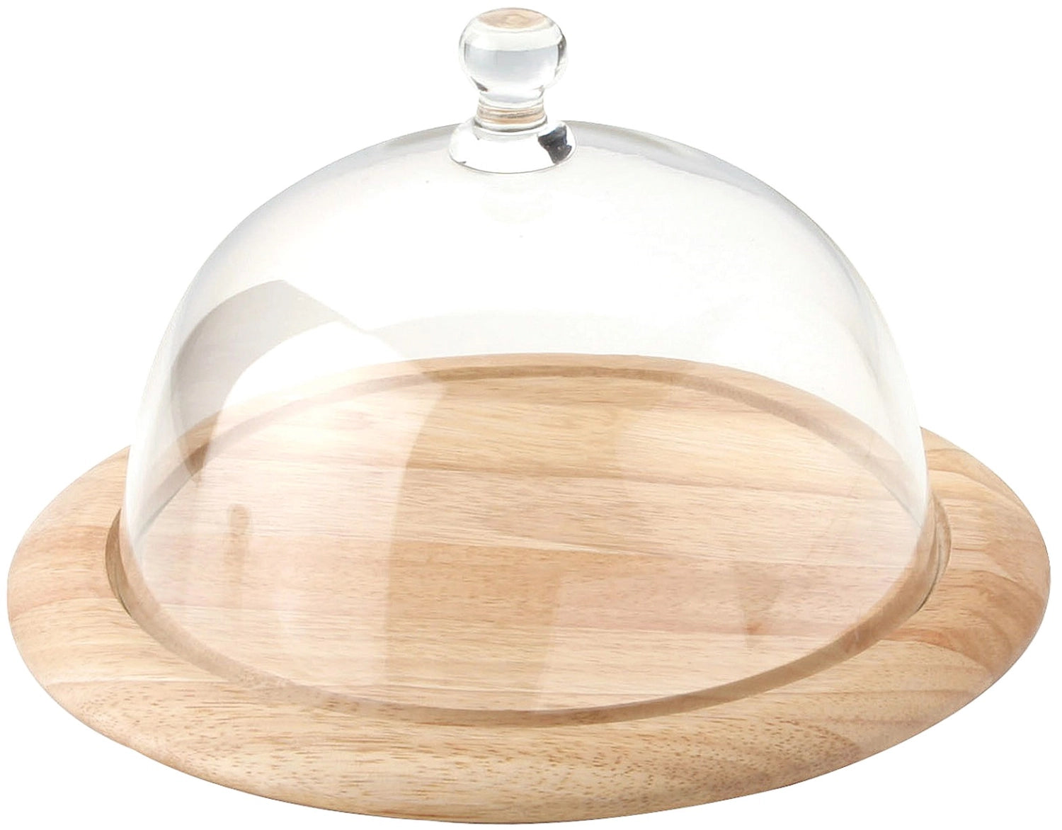 Gummibaum Käseglocke rund, 2tlg. 20x14 cm in Braun präsentiert im Onlineshop von KAQTU Design AG. Aufbewahrungsbehälter ist von Continenta