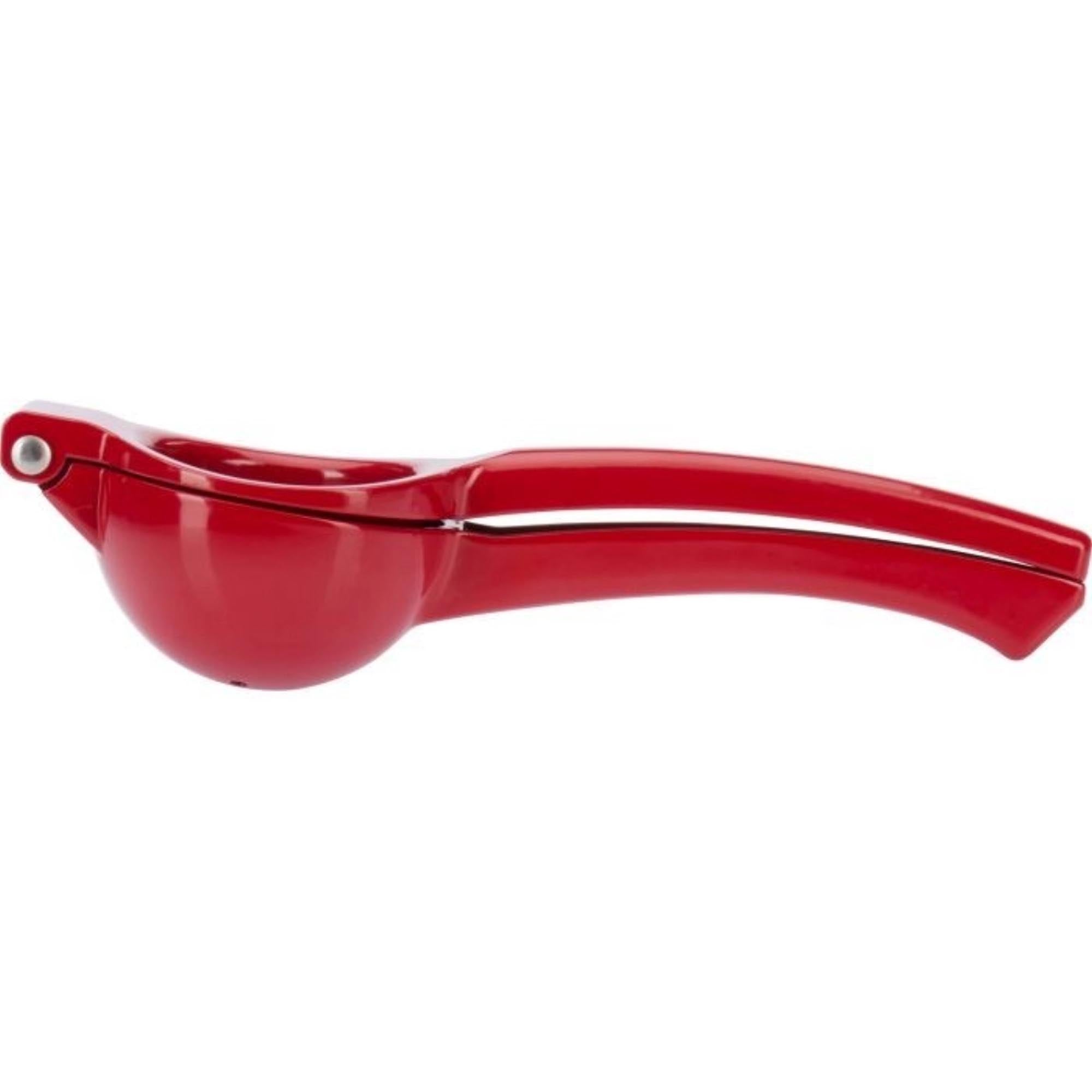 Rote Zitruspresse von Westmark, ideal für Limetten und Zitronen, kompakte Grösse 22x7.5x5cm, perfekt für frischen Zitrussaft.