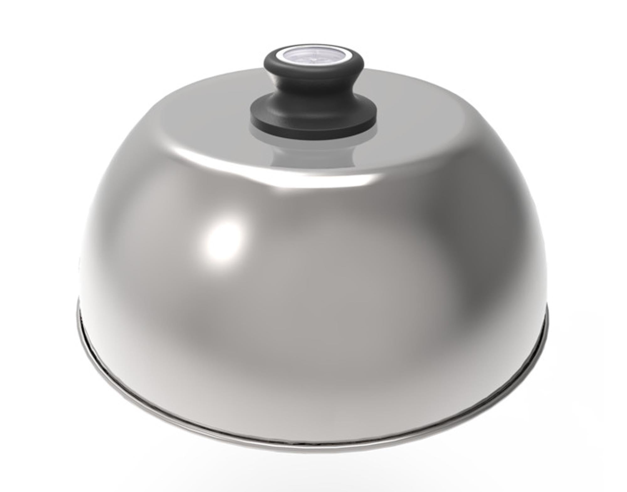 Entdecken Sie die LOTUSGRILL Grillhaube Small: Hochwertiger Edelstahl, optimale Hitzeverteilung, integriertes Thermometer für perfekte Grillresultate.