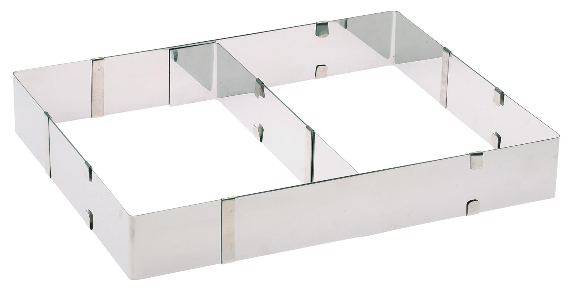 Kuchen-, Pizzarahmen m. Teiler, L27.5-52.5/B: 18.5-34/H5 i in Silber präsentiert im Onlineshop von KAQTU Design AG. Pizza ist von Westmark