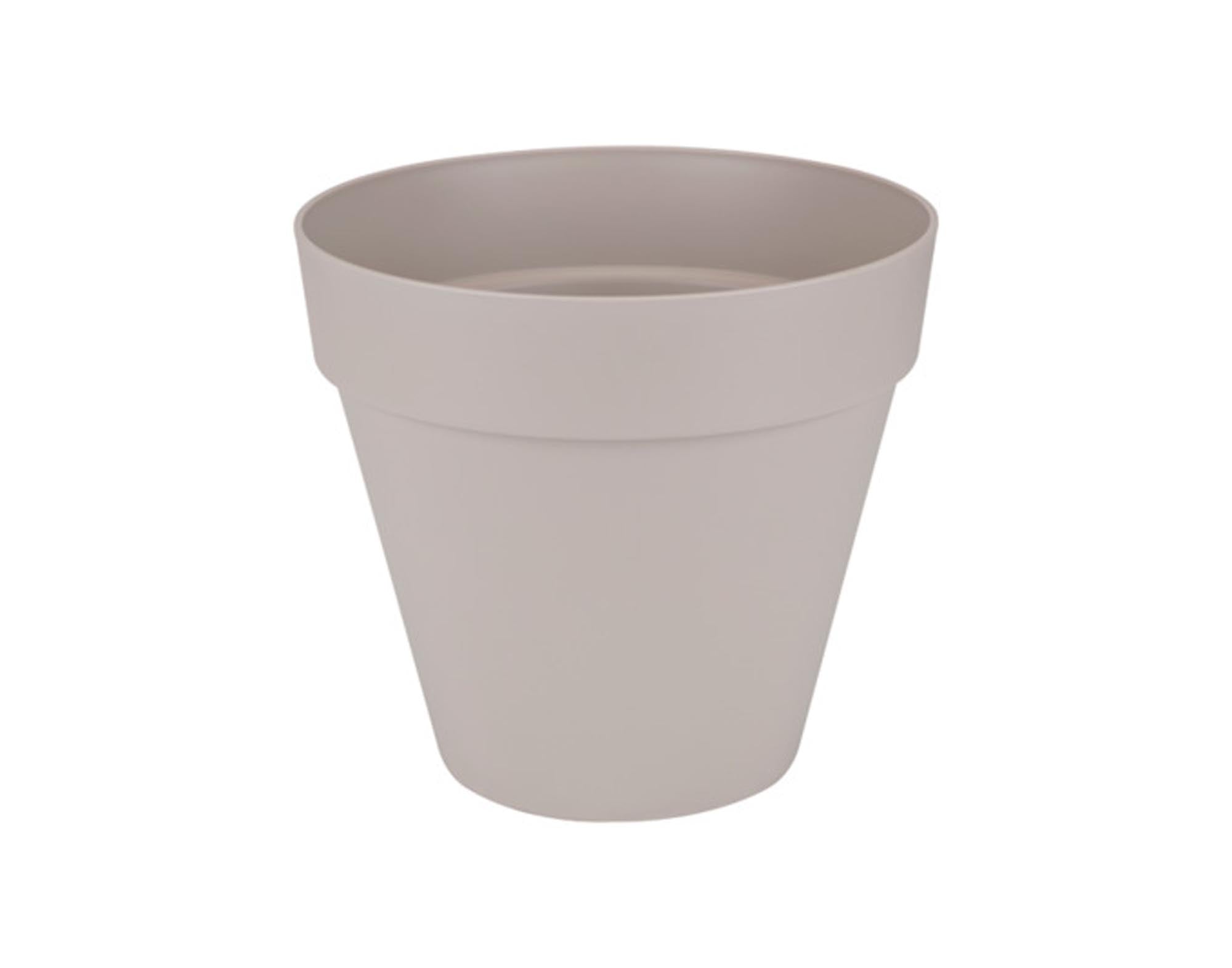 ELHO Pflanzengefäss Loft Urban rund warmes grau ø 19x18 cm in  präsentiert im Onlineshop von KAQTU Design AG. Pflanzentopf Outdoor ist von ELHO