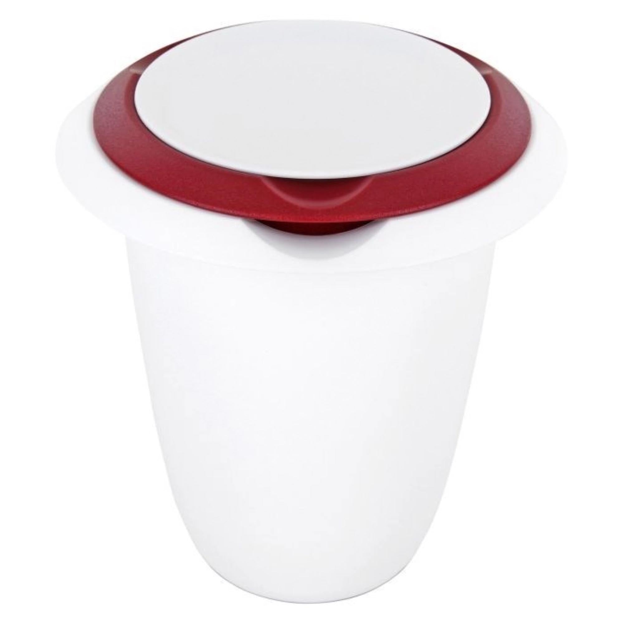 Roter Quirltopf mit Spritzschutz, 1 Liter, Masse 17x16x17.5 cm, perfekt zum Mixen und Rühren, von Westmark, praktisch und vielseitig.
