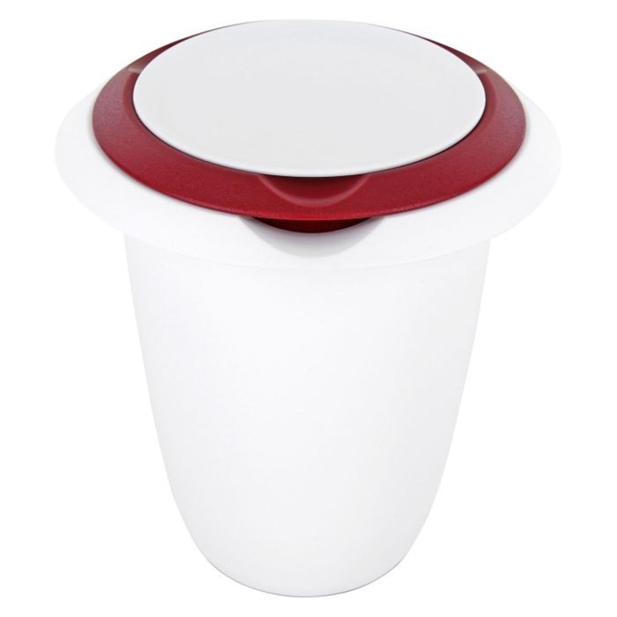 Roter Quirltopf mit Spritzschutz, 1 Liter, 17x16x17.5 cm, ideal zum Mixen und Rühren, von Westmark, praktisch und funktional.