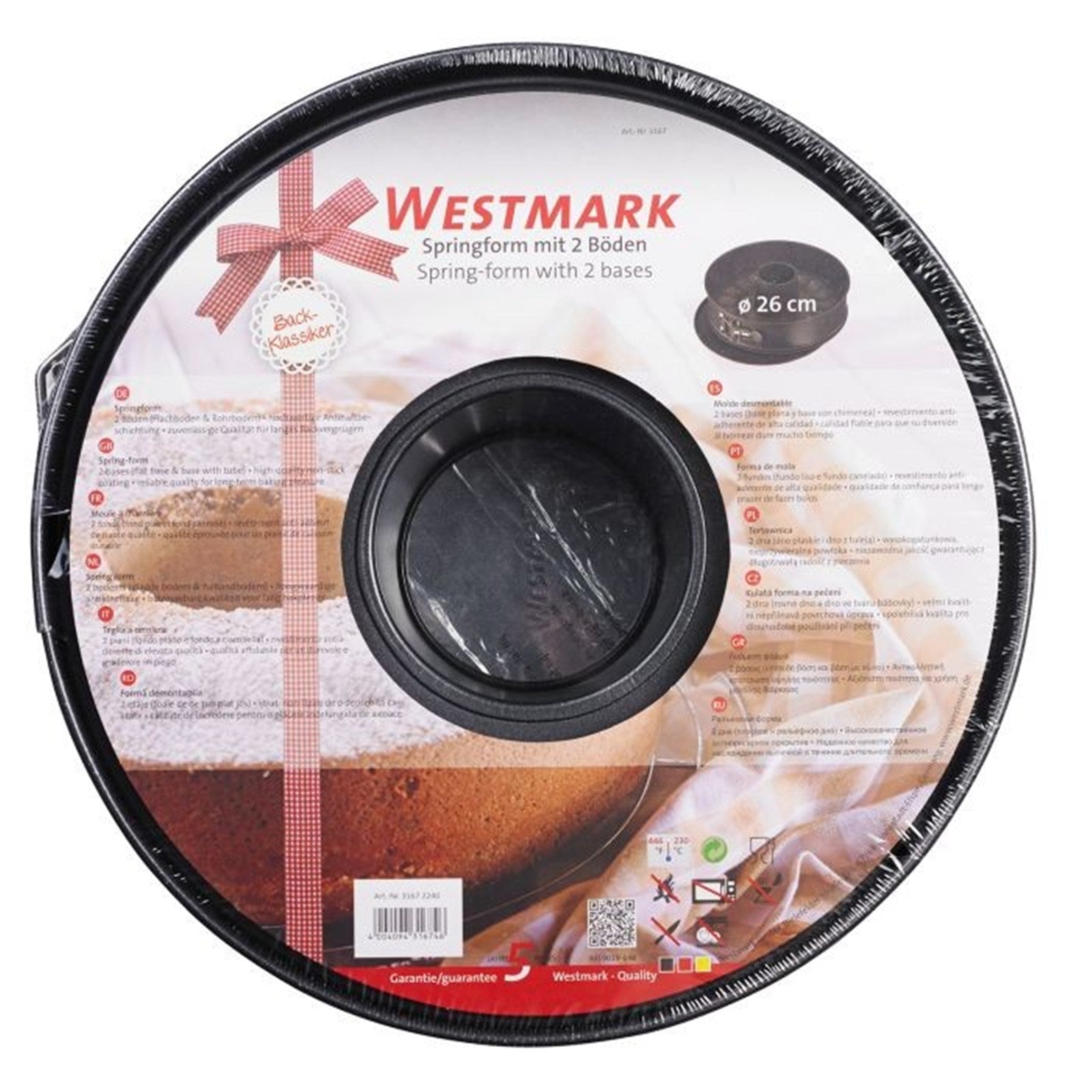 Springform 26cm mit Antihaft, 2 Böden, perfekt für Backklassiker, langlebig und hochwertig, von Westmark.