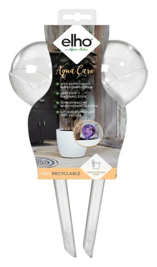 Transparente ELHO Aqua Care Pflanzenbewässerung, ø 9x32 cm, ideal für einfache und effiziente Pflanzenpflege.