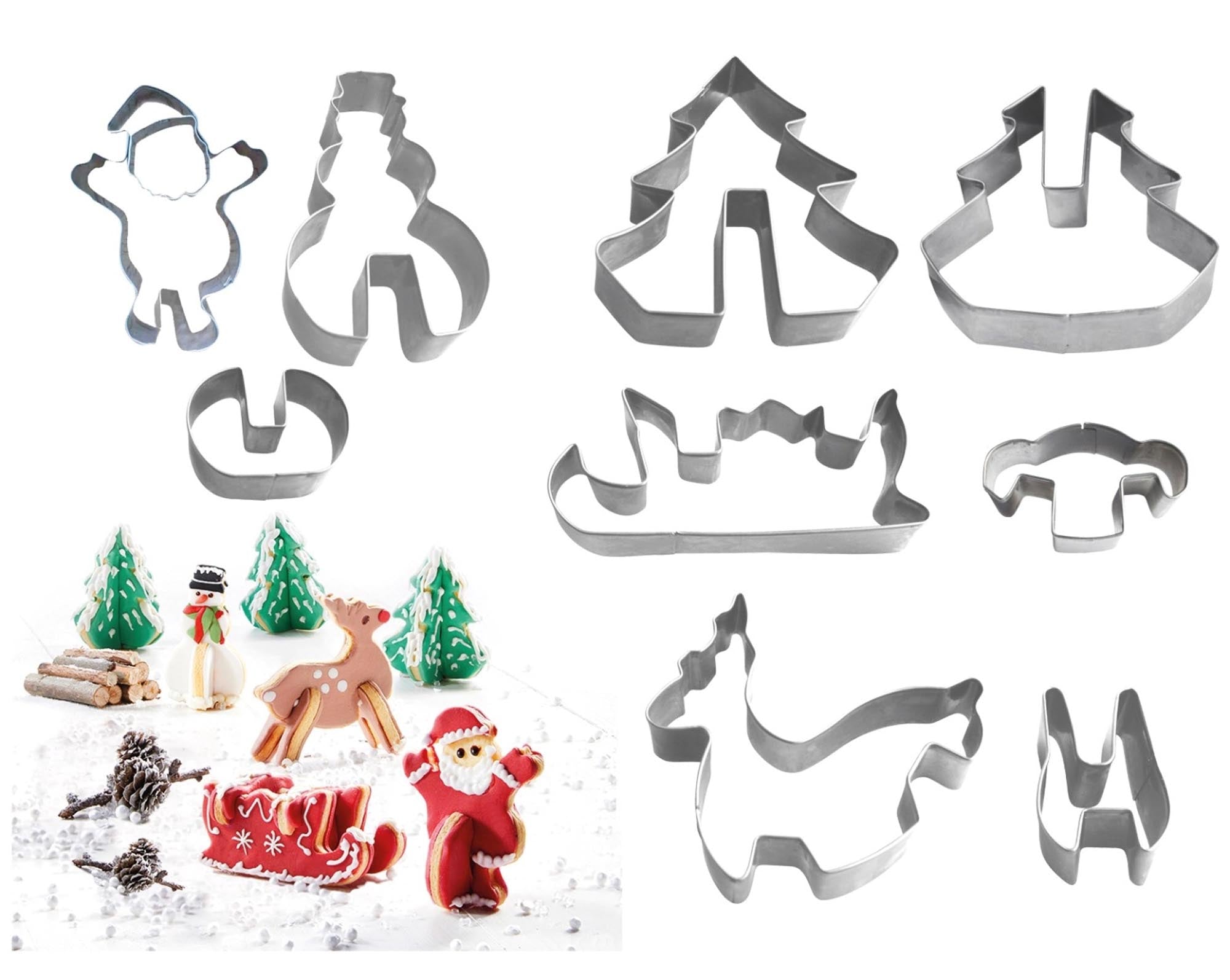 9-teiliges 3D Ausstechformen-Set "Santa Claus is coming" von Westmark, ideal für festliche Plätzchen und kreative Weihnachtsbäckerei.