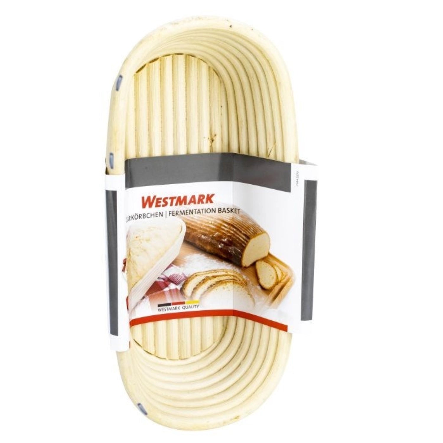 Kleines ovales Gärkörbchen (28 x 13 x 7 cm) von Westmark, perfekt für die Teigführung und -reifung beim Brotbacken, aus robustem Material gefertigt.