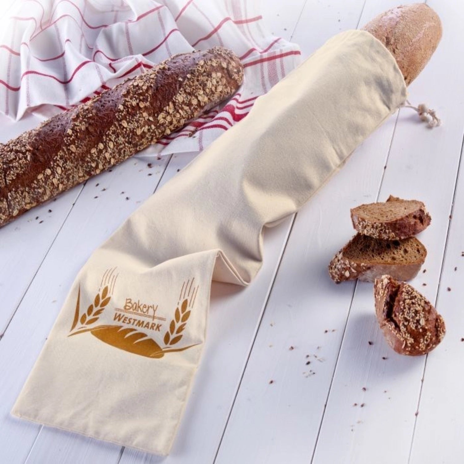 Eleganter Baguettebeutel von Westmark, perfekt für die Aufbewahrung von Baguettes. Schützt vor Austrocknung und bewahrt die Frische.
