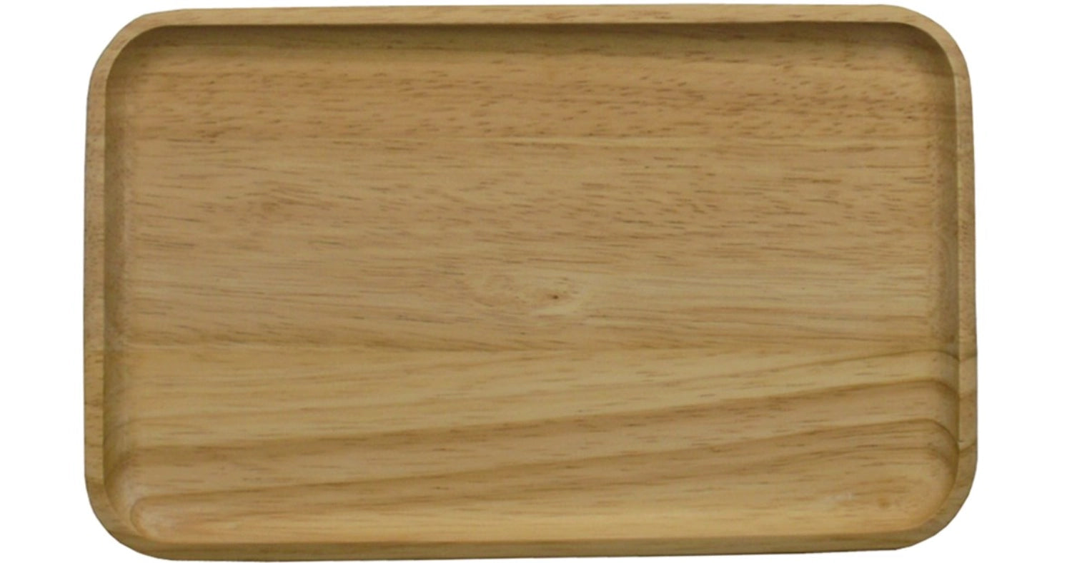 Gummibaum Tablett rechteckig, 22x13x1.2 cm in Braun präsentiert im Onlineshop von KAQTU Design AG. Tablett ist von Continenta