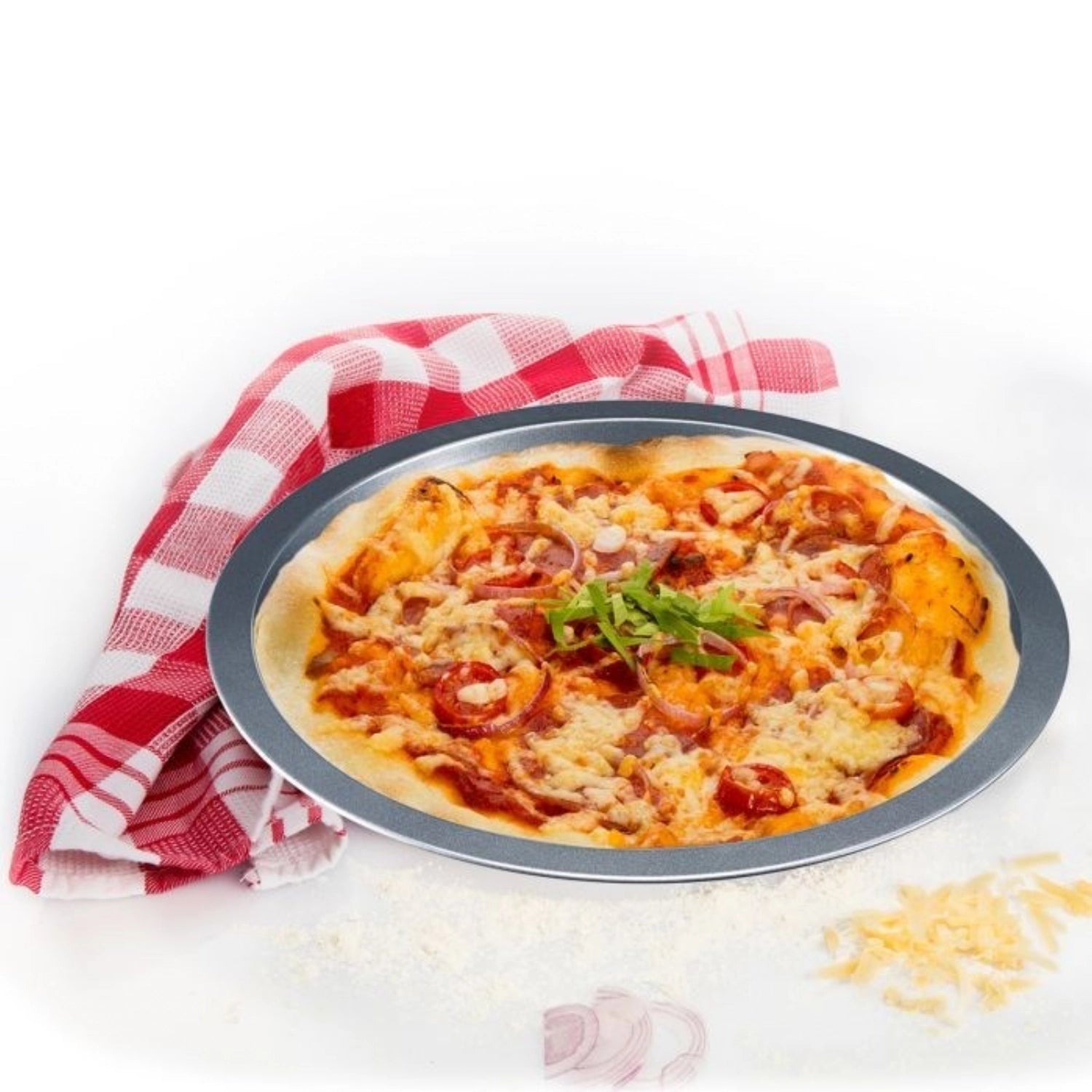 Westmark Backmeister Pizzablech mit 33 cm Durchmesser, ideal für perfekt gebackene Pizzen, dank der praktischen Antihaftoberfläche.