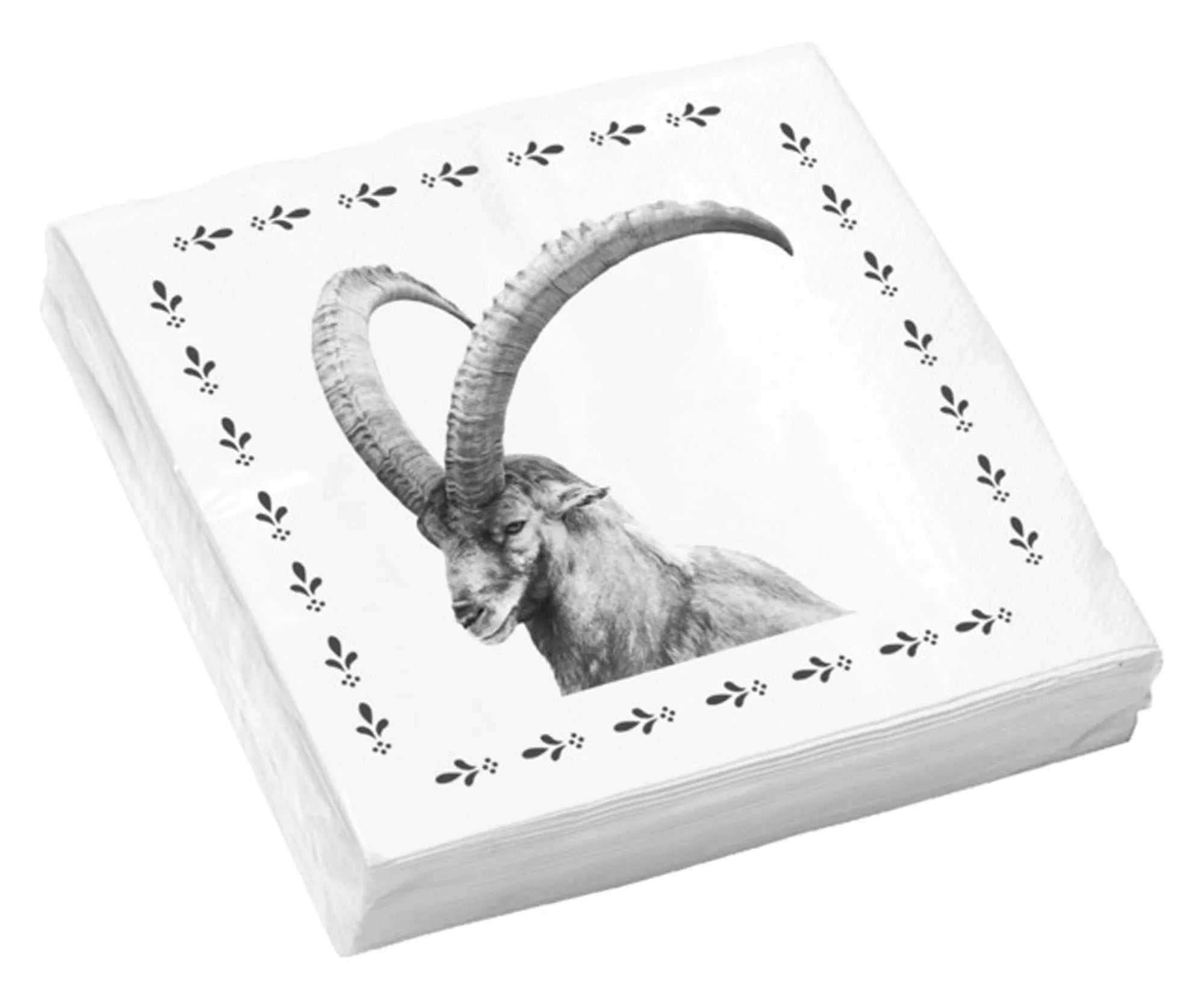 Papier Servietten Steinbock 20 Stück 33x33 cm in  präsentiert im Onlineshop von KAQTU Design AG. Servietten ist von STEINLIN