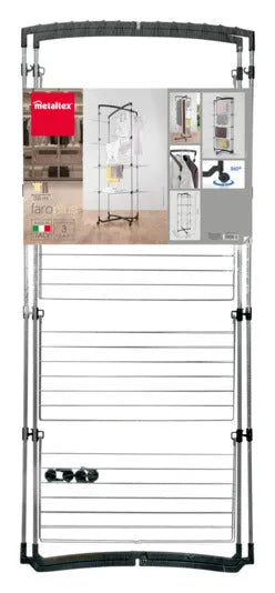 Praktischer METALTEX Turm-Wäschetrockner Faro mit 4 Etagen, platzsparend und ideal für kleine Räume.