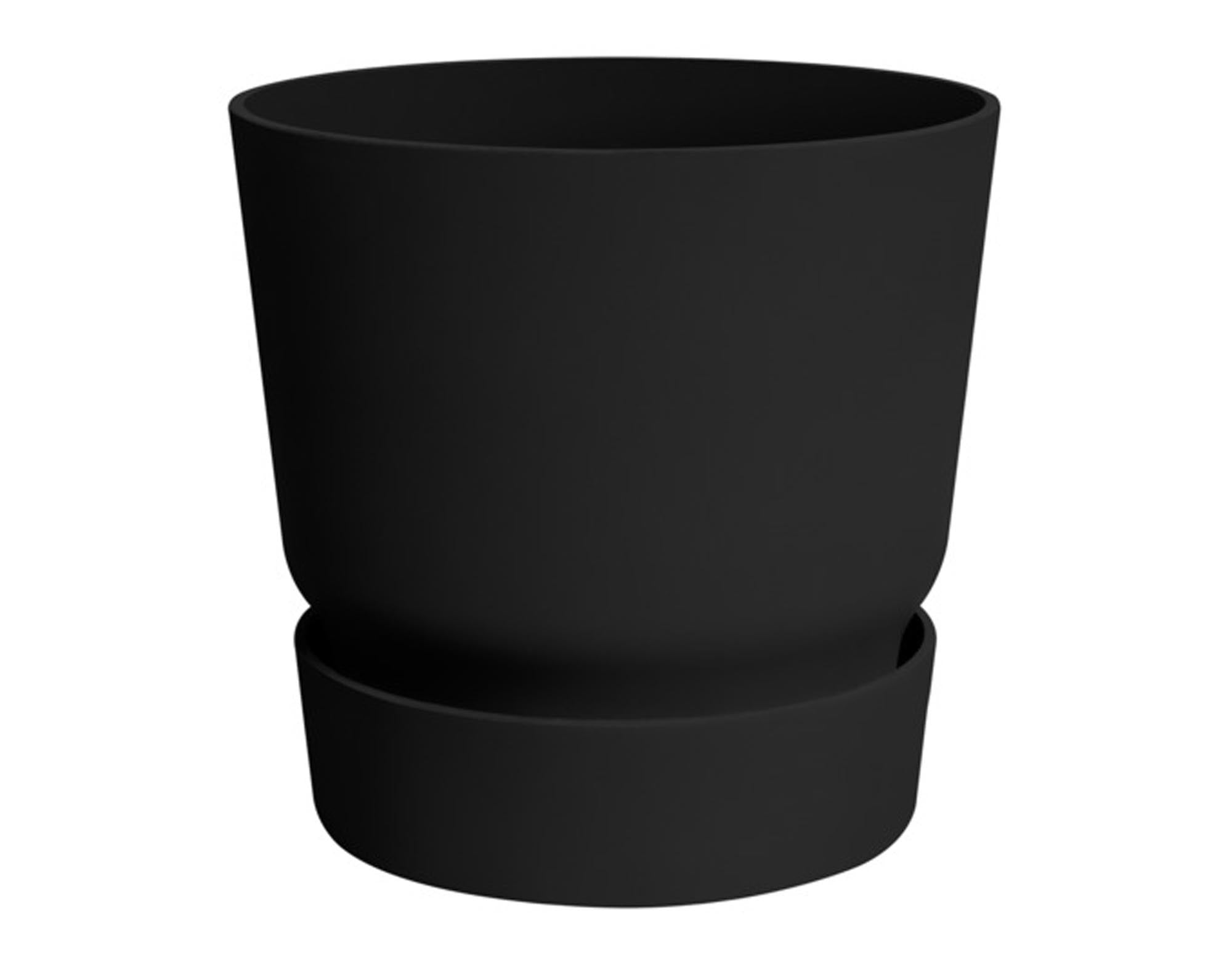 ELHO Pflanzengefäss Greenville rund living black ø 24 cm in  präsentiert im Onlineshop von KAQTU Design AG. Pflanzentopf Outdoor ist von ELHO