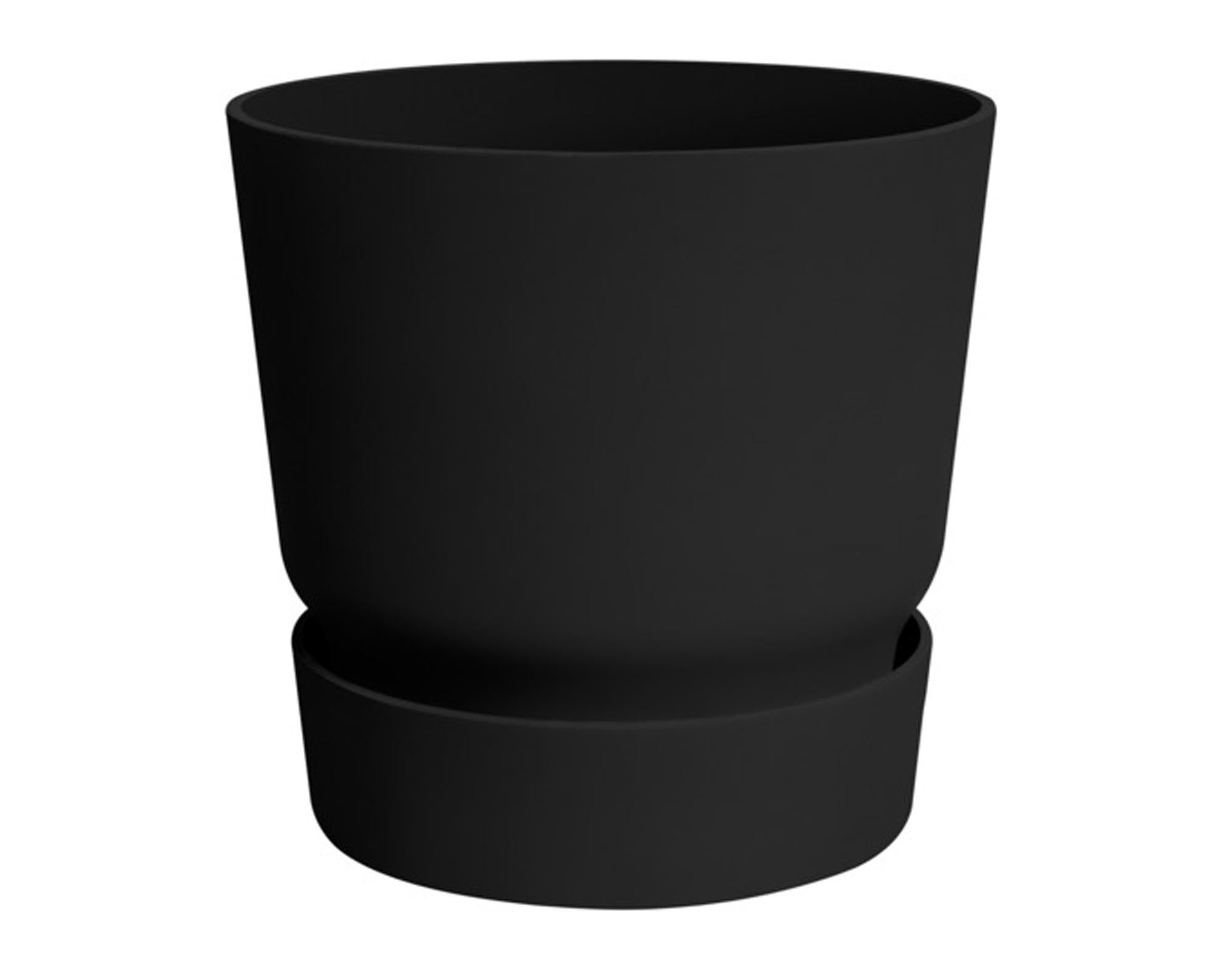 ELHO Pflanzengefäss Greenville rund living black ø 30 cm in  präsentiert im Onlineshop von KAQTU Design AG. Pflanzentopf Outdoor ist von ELHO