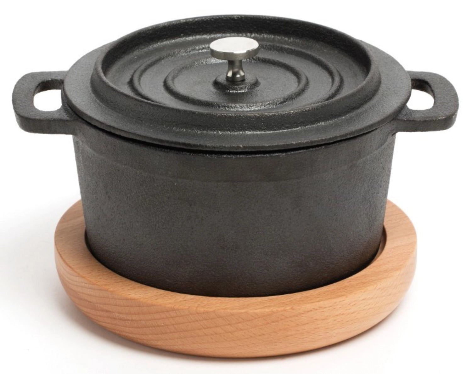 Runder Holz-Untersetzer mit einem Durchmesser von 15 cm, ideal für Pfannen und Töpfe, aus hochwertigem Material von Comas, funktional und elegant.