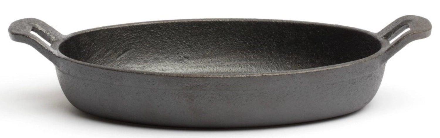 Gusseisenpfanne Mini oval 18x12.6cm H: 3.5cm in Schwarz präsentiert im Onlineshop von KAQTU Design AG. Pfanne/Topf ist von Comas