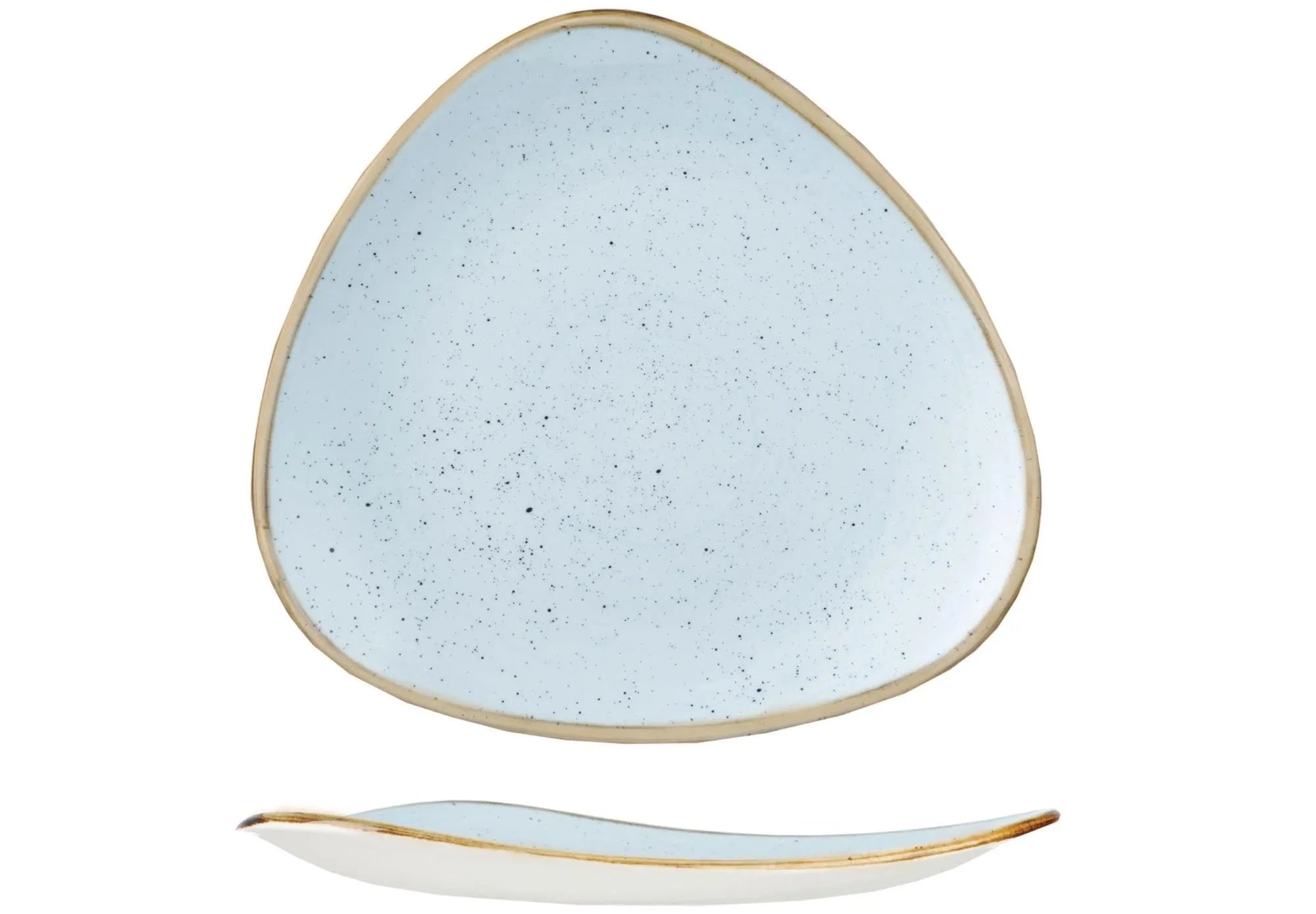 Stonecast Duck Egg Blue Triangel Teller flach 19.2cm - KAQTU Design