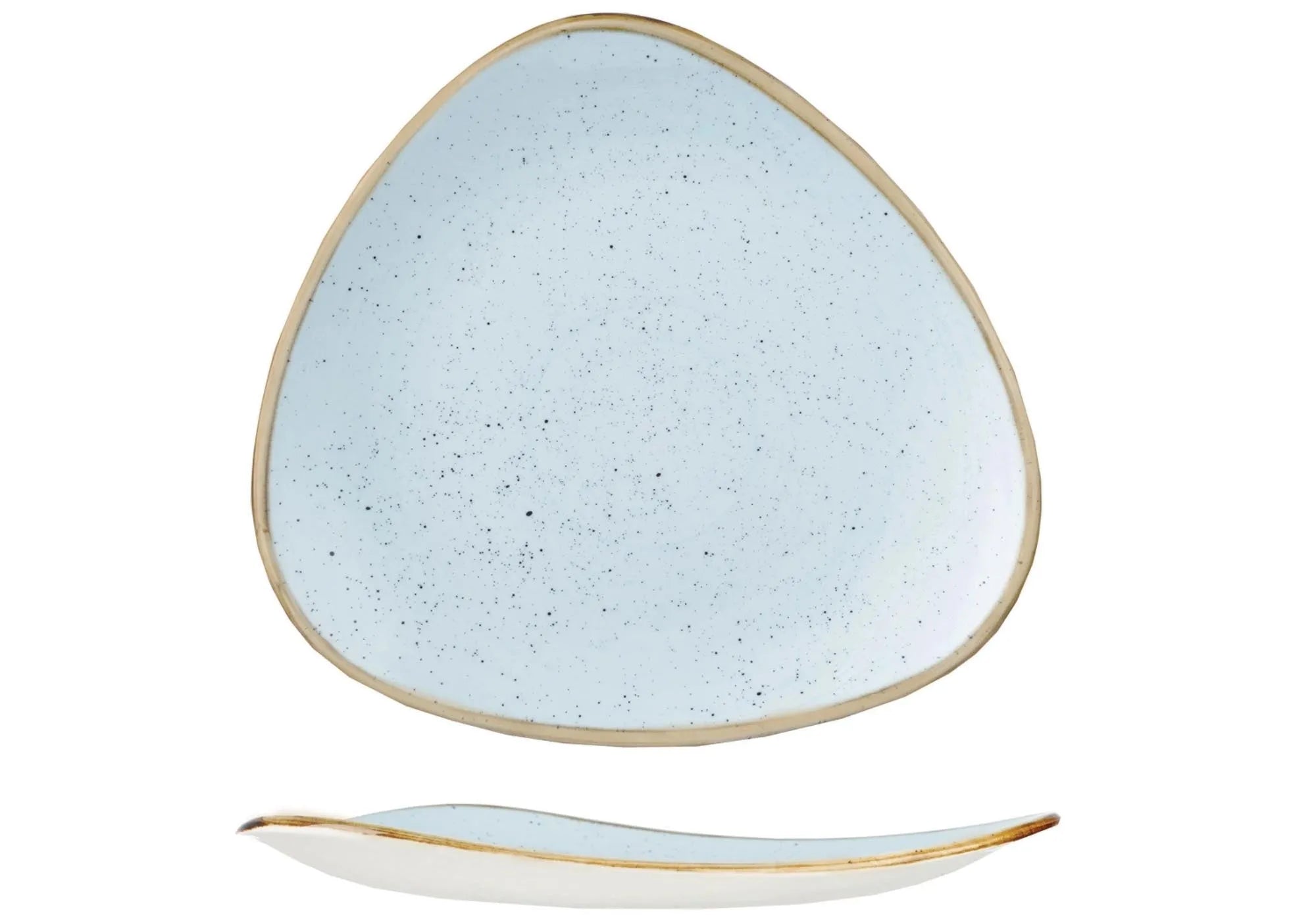 Stonecast Duck Egg Blue Triangel Teller flach 22.9cm - KAQTU Design