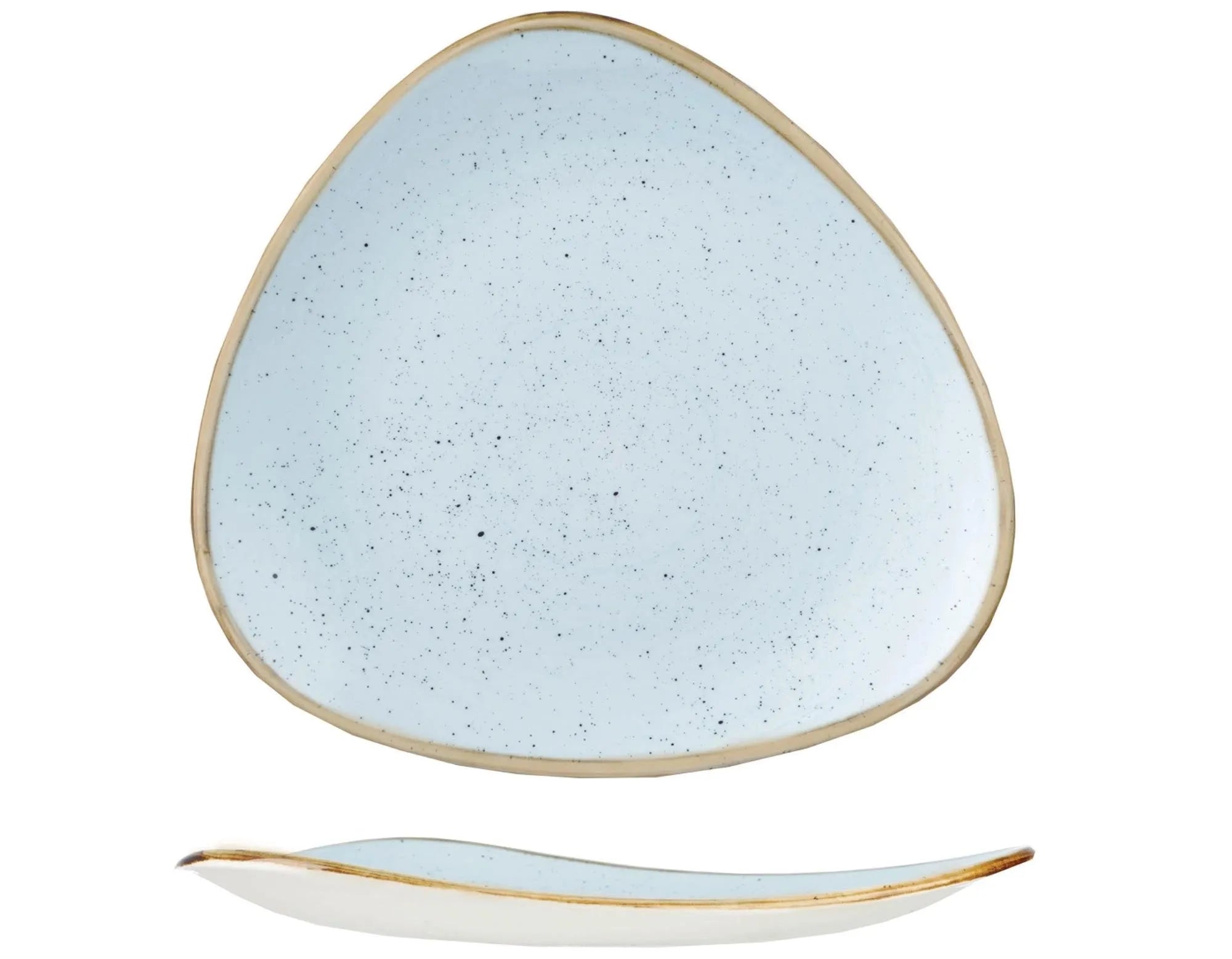 Stonecast Duck Egg Blue Triangel Teller flach 26.5cm - KAQTU Design