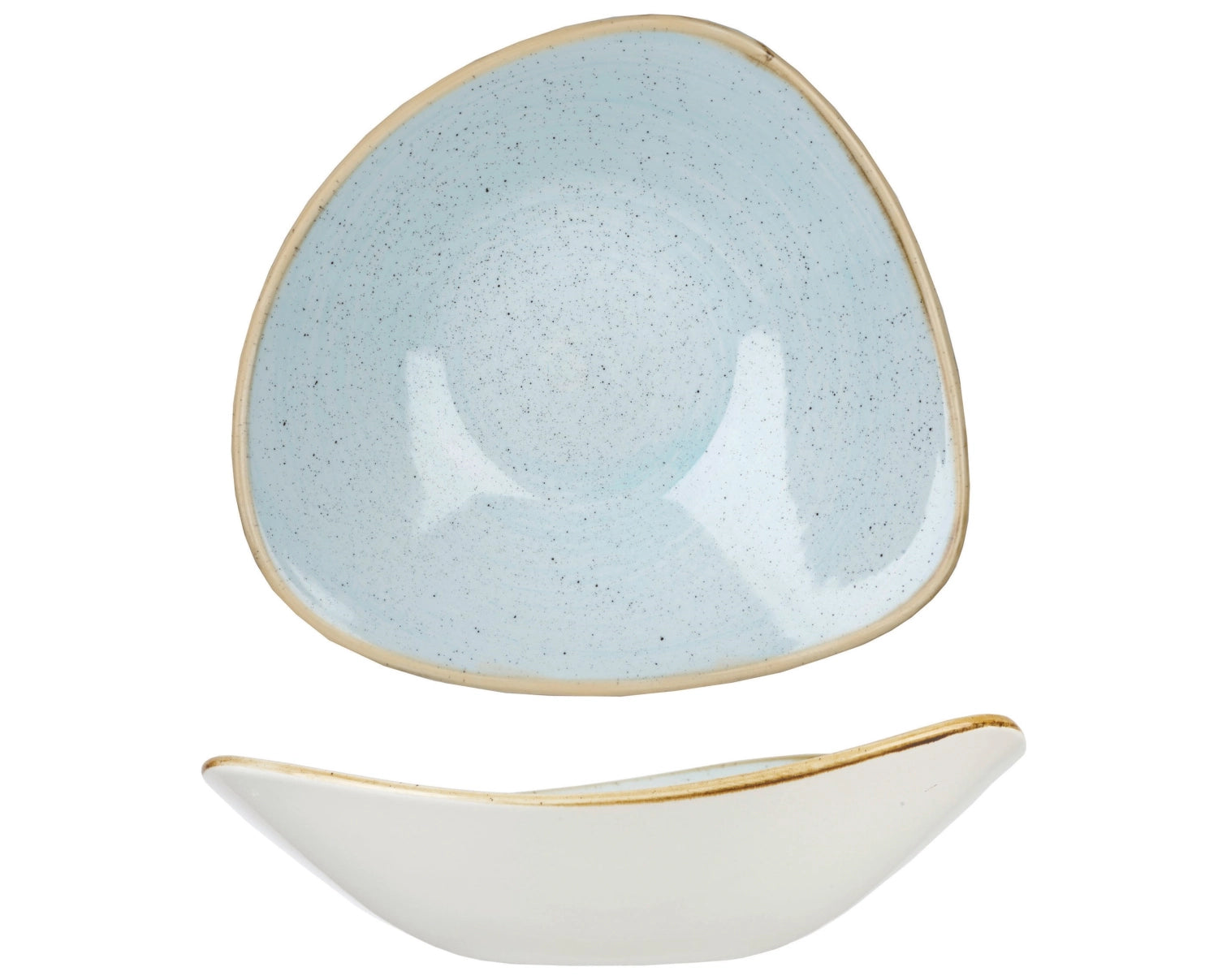 Stonecast Duck Egg Blue Triangel plate deep 18.5cm