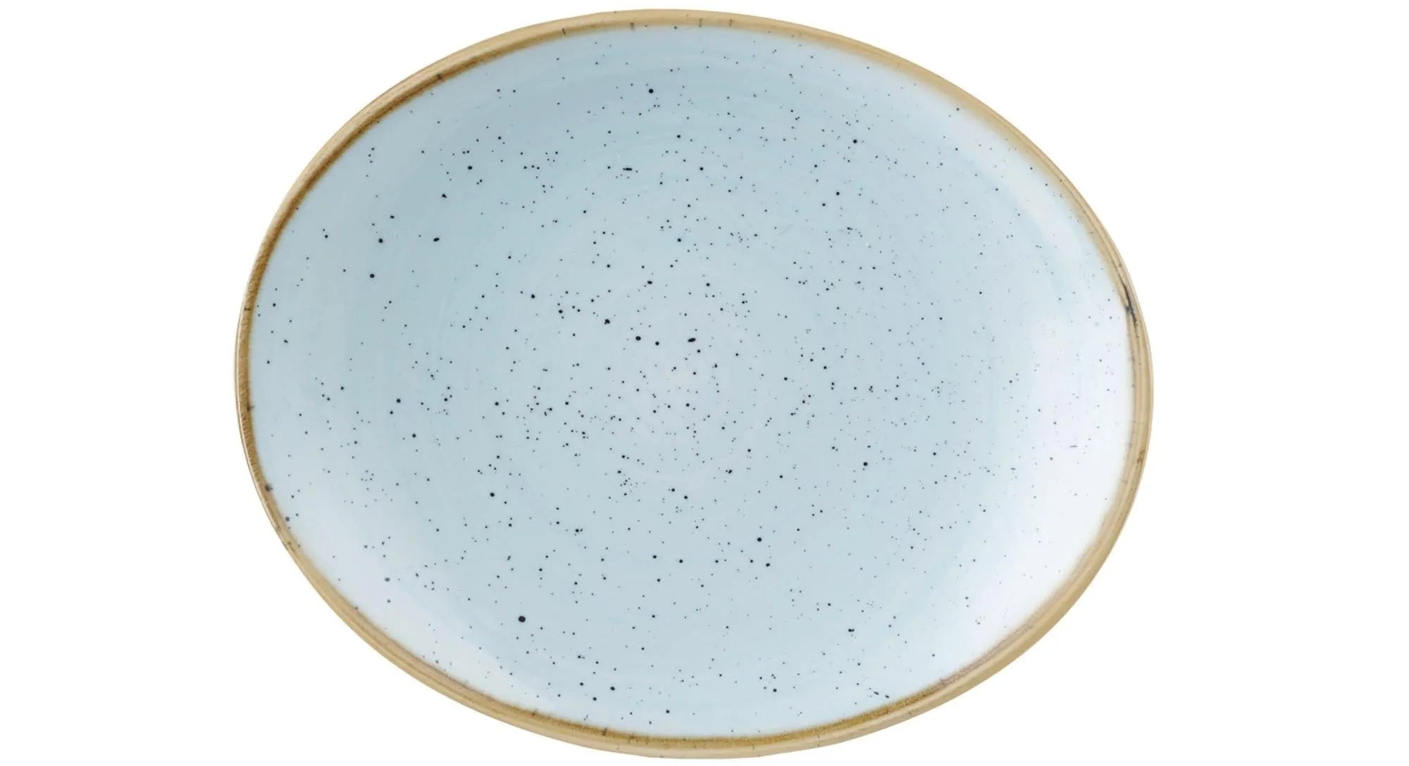 Stonecast Duck Egg Blue Platte oval 19x16cm - KAQTU Design