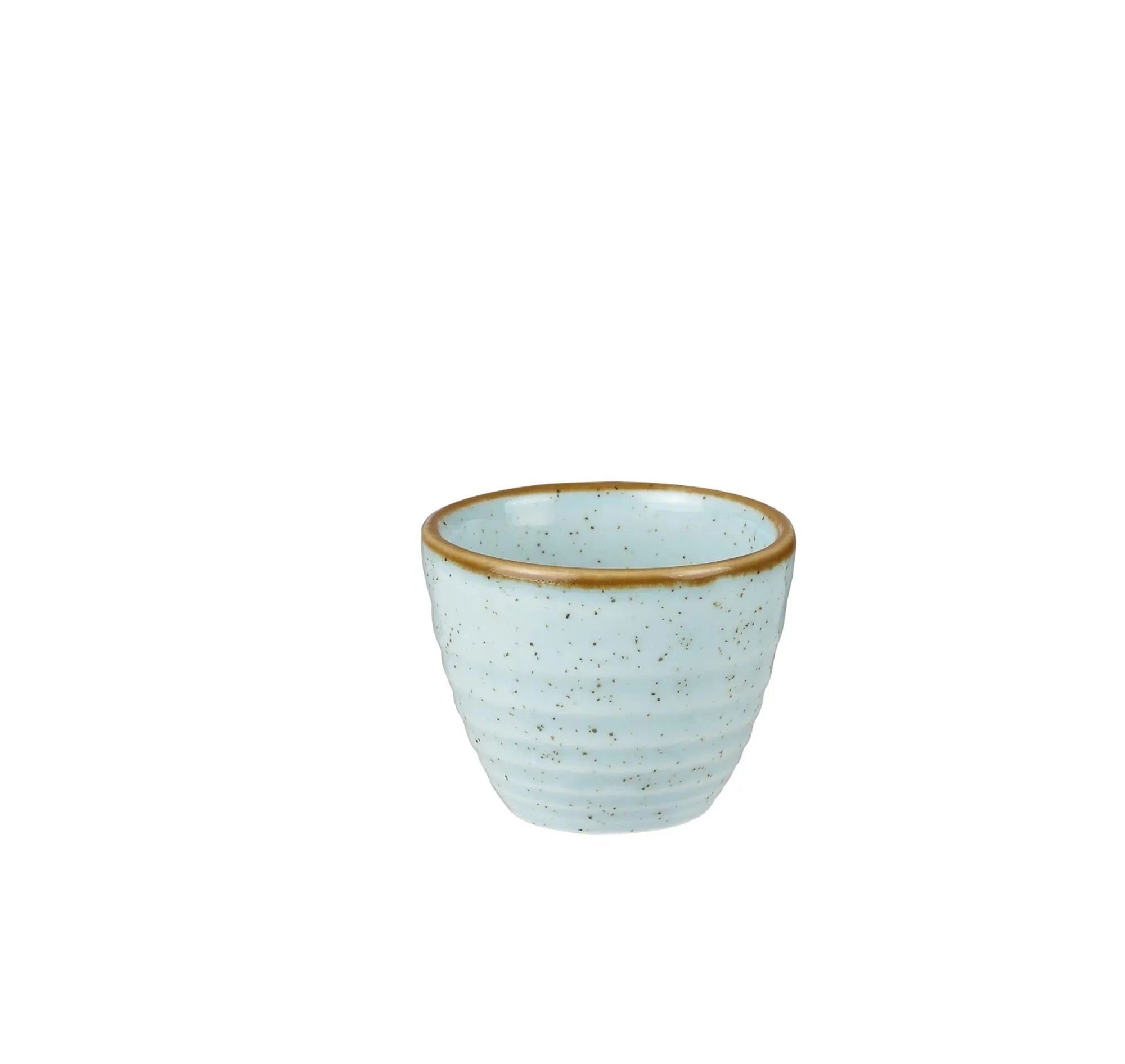 Stonecast Duck Egg Blue Becher geriffelt 5.7cl - KAQTU Design