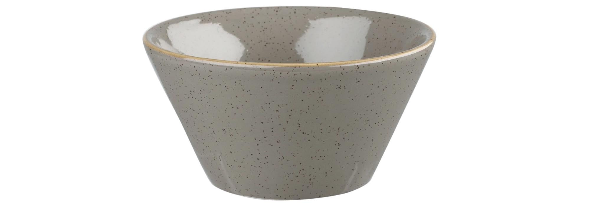 Entdecken Sie die elegante Stonecast Peppercorn Grey Schale von Churchill. Ideal für Vorspeisen, Beilagen und Desserts. Hochwertiges Porzellan, handgefertigt.