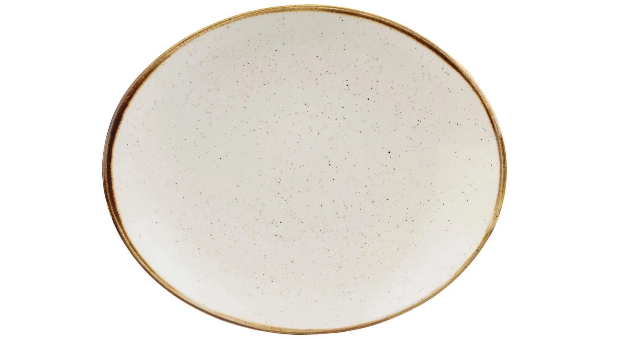 Stonecast Barley White Platte oval 19x16cm - KAQTU Design