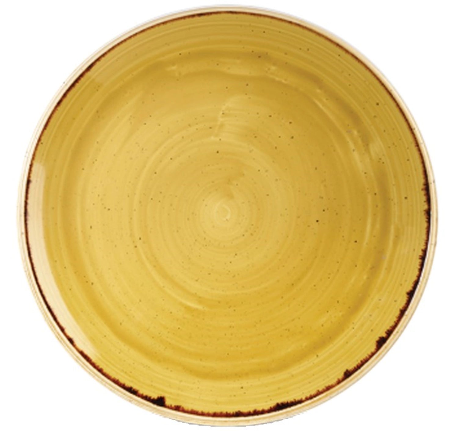 Stonecast Mustard Yellow Coupe plate flat 32.4cm