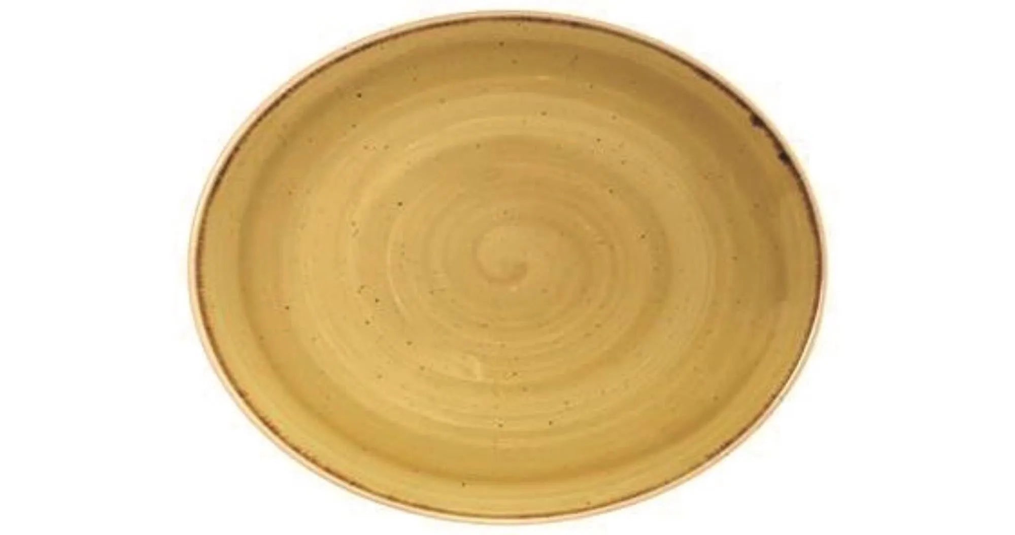 Stonecast Mustard Yellow Platte oval 19x16cm - KAQTU Design