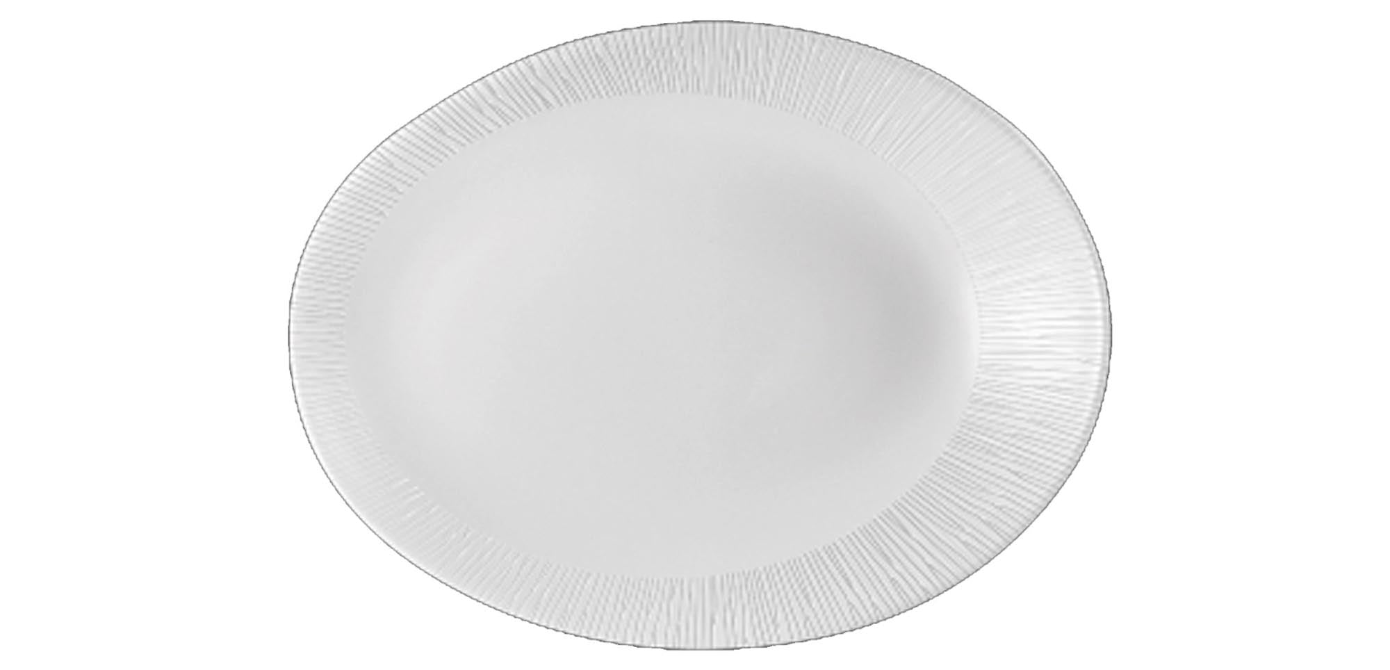 Ovaler Teller aus der Bamboo White Serie von Churchill, perfekt für ansprechende Servierideen und besondere Anlässe.