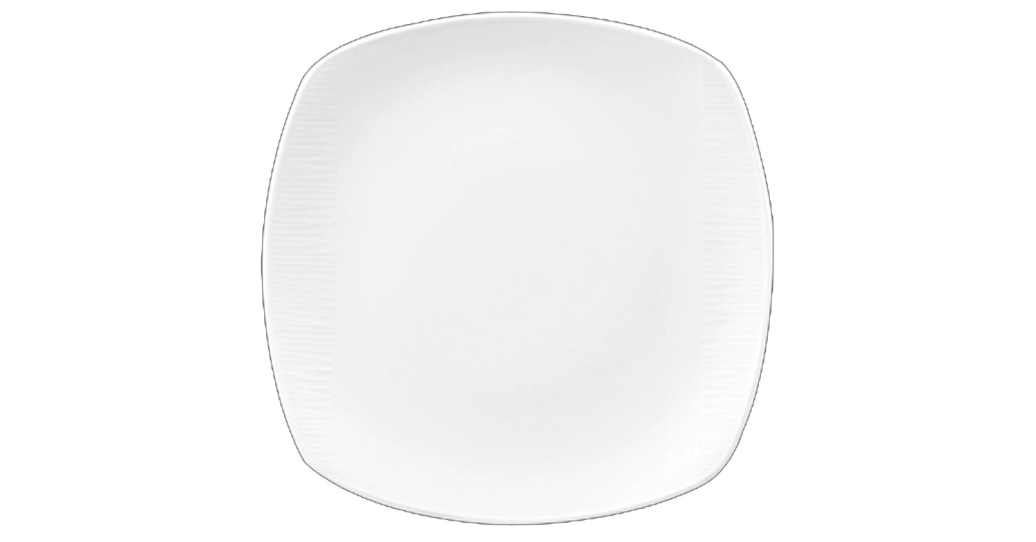 Eleganter quadratischer Teller aus der Bamboo White Kollektion von Churchill, 22x22 cm, perfekt für ansprechende Präsentationen und festliche Anlässe.