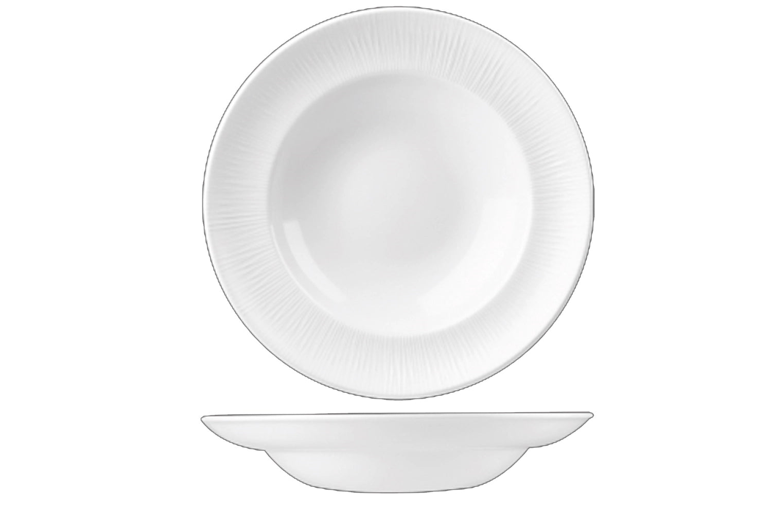 Tiefer, schmaler Teller aus der Bamboo White Kollektion von Churchill, 30,8 cm, perfekt für ansprechende Servierideen und festliche Anlässe.