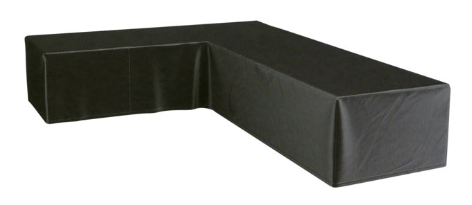 Hochwertige Schutzhülle für L-förmige Loungemöbel, 355x275x100xH70 cm, wasserabweisend und atmungsaktiv.