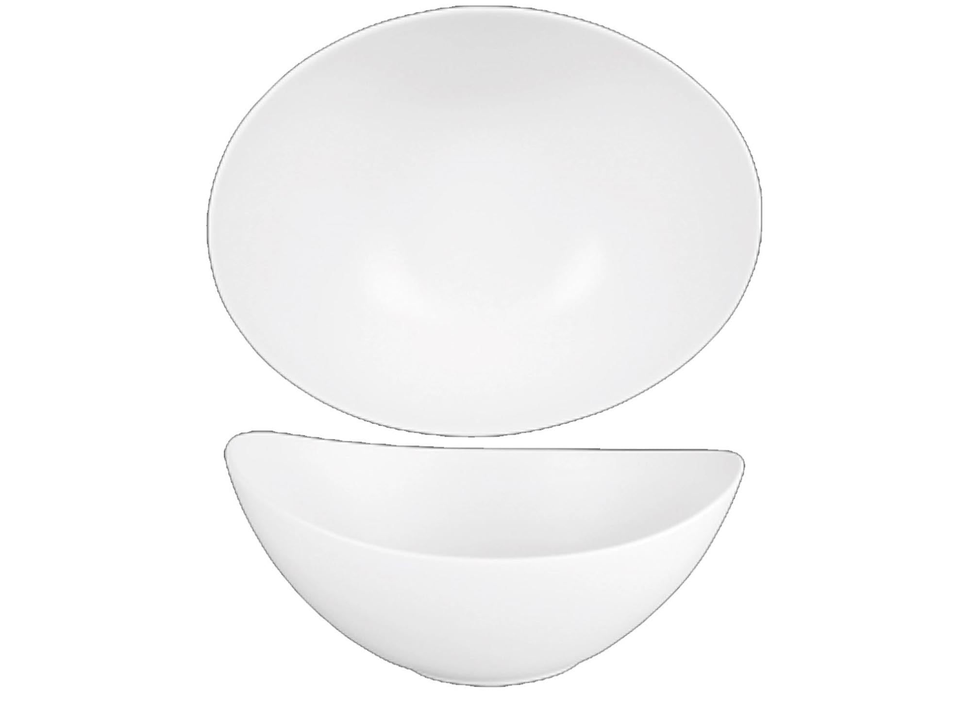 Elegante Porzellanschale, 24.6x18.2cm, ideal für Salate & Desserts. Spülmaschinenfest, mikrowellengeeignet. Zeitloser Stil von Churchill.