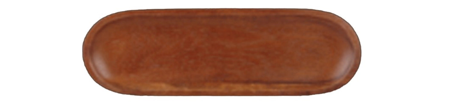 Elegante ovale Holzplatte (29x10 cm) aus der Alchemy Buffet Kollektion von Churchill – ideal für stilvolle Präsentationen und Buffets.