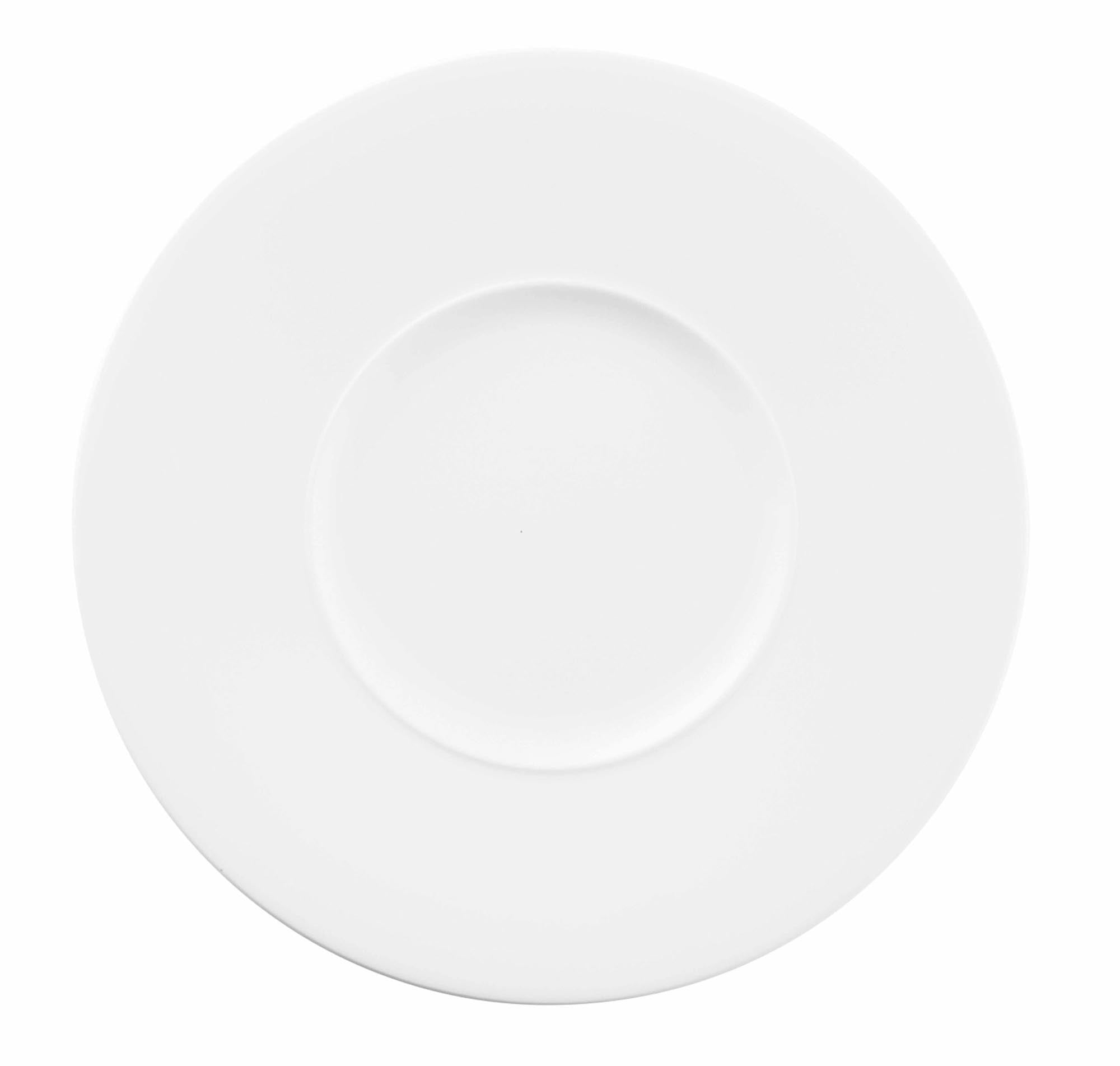Eleganter 28cm Porzellanteller mit 14cm Spiegel, ideal für stilvolle Präsentationen. Robust, hitzebeständig und kratzfest.
