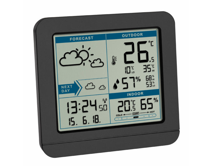TFA Funk-Wetterstation Sky schwarz in  präsentiert im Onlineshop von KAQTU Design AG. Thermometer ist von TFA
