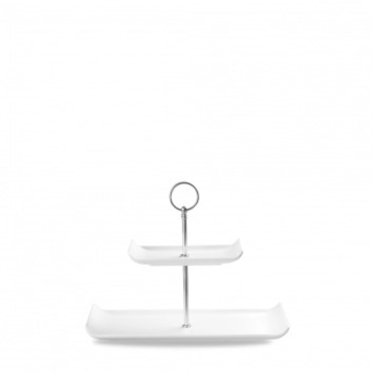 Elegante rechteckige Etagere Alchemy Balance W von Churchill, 30x14.5x22 cm, perfekt für ansprechende Dessert- und Snackpräsentationen.