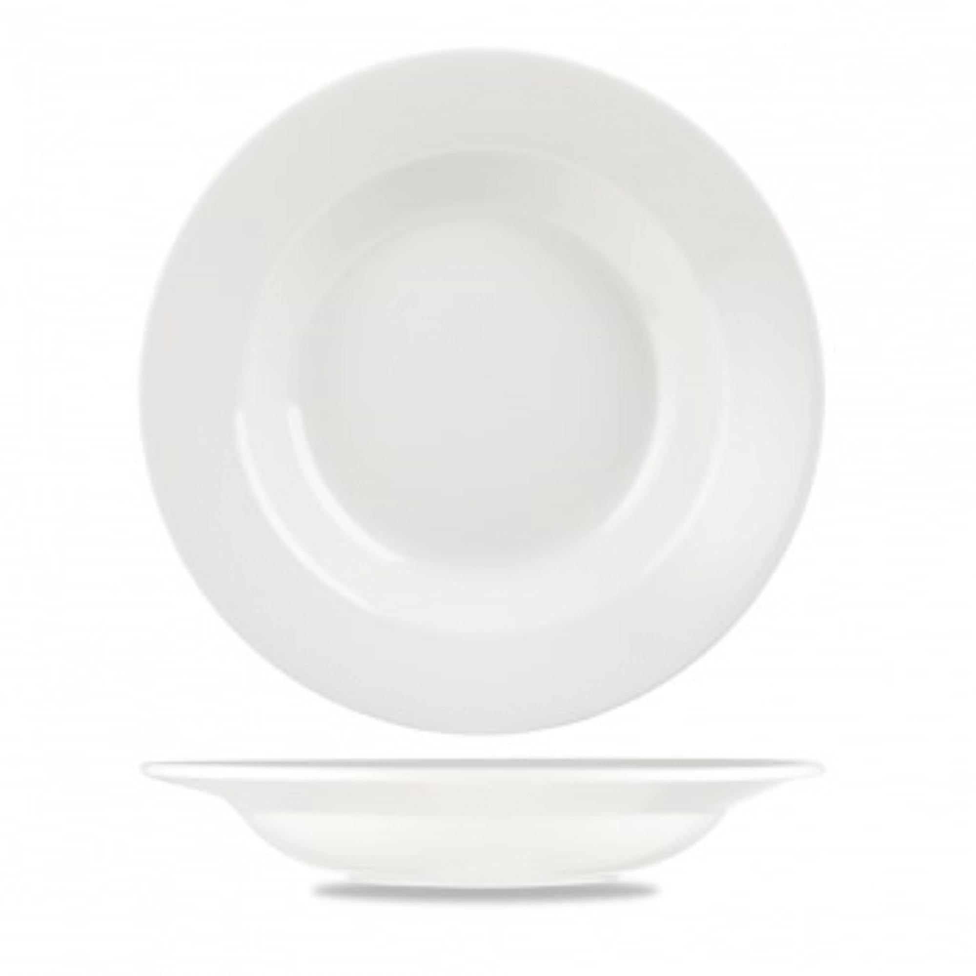 Elegante, robuste Porzellanschüssel (30,5 cm, 79,7 cl) von Churchill, ideal für Pasta. Spülmaschinen- und mikrowellengeeignet.