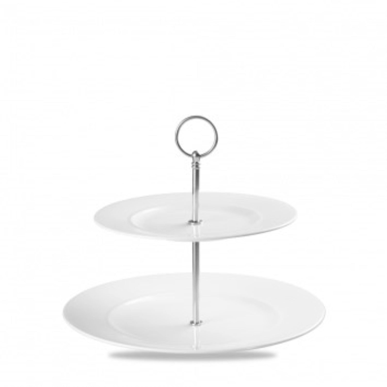 Elegante Etagere Alchemy Ambience White von Churchill mit zwei Tellern, perfekt für Torten und Desserts, verleiht jedem Anlass einen Hauch von Stil.