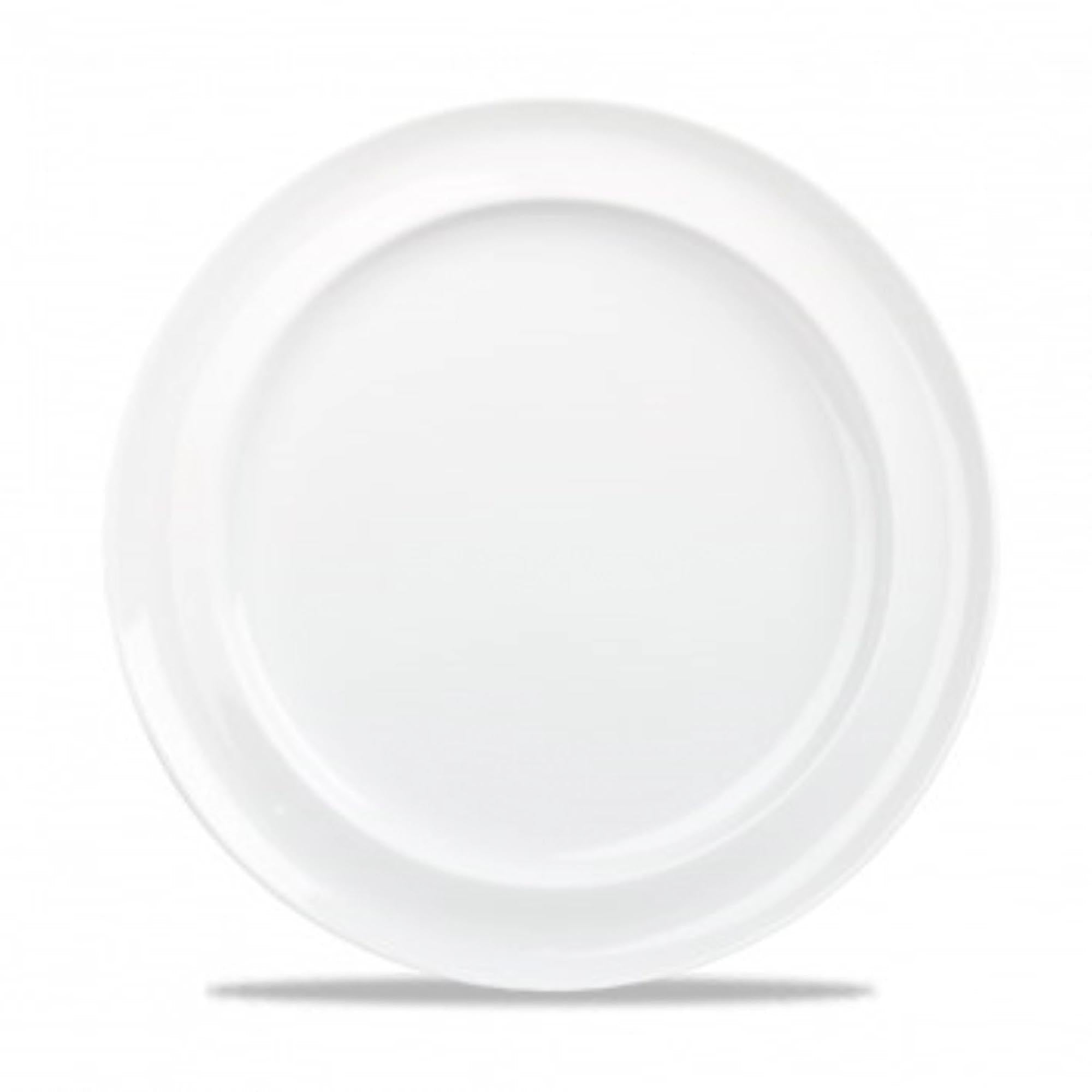 Eleganter 25.5cm Porzellanteller, ideal für Pflegeeinrichtungen: spülmaschinenfest, mikrowellengeeignet, seniorengerecht.