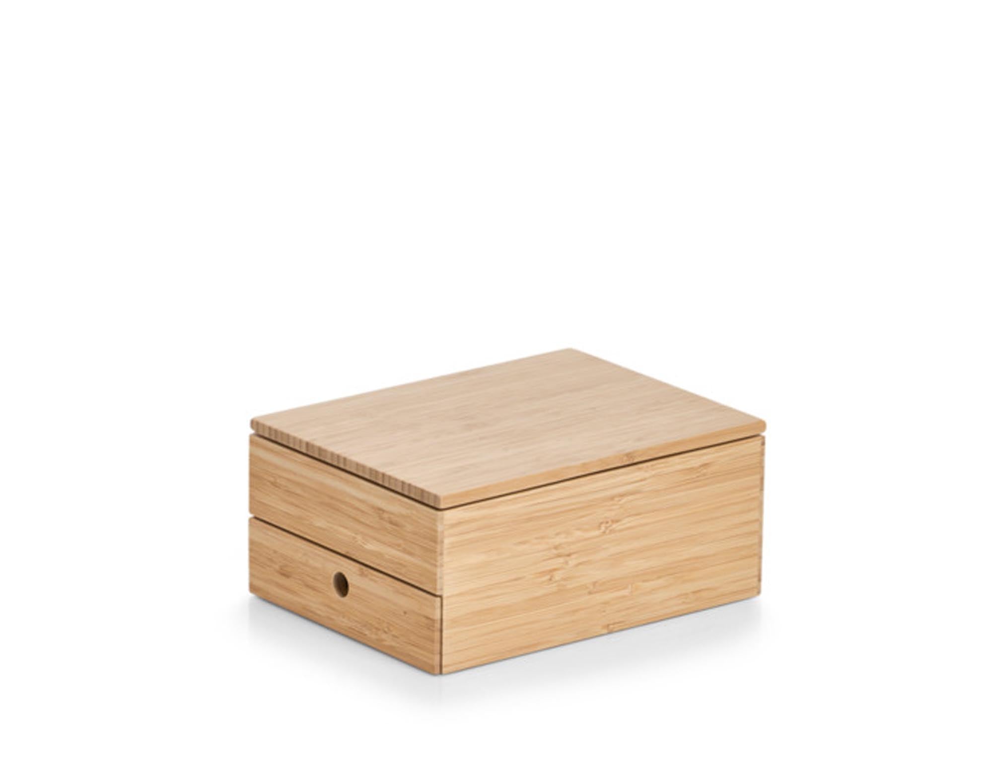 Elegante ZELLER Schmuckdose mit Spiegel aus Bambus (25x19x11.2 cm) für stilvolle Schmuckaufbewahrung. Hochwertig, nachhaltig und praktisch.