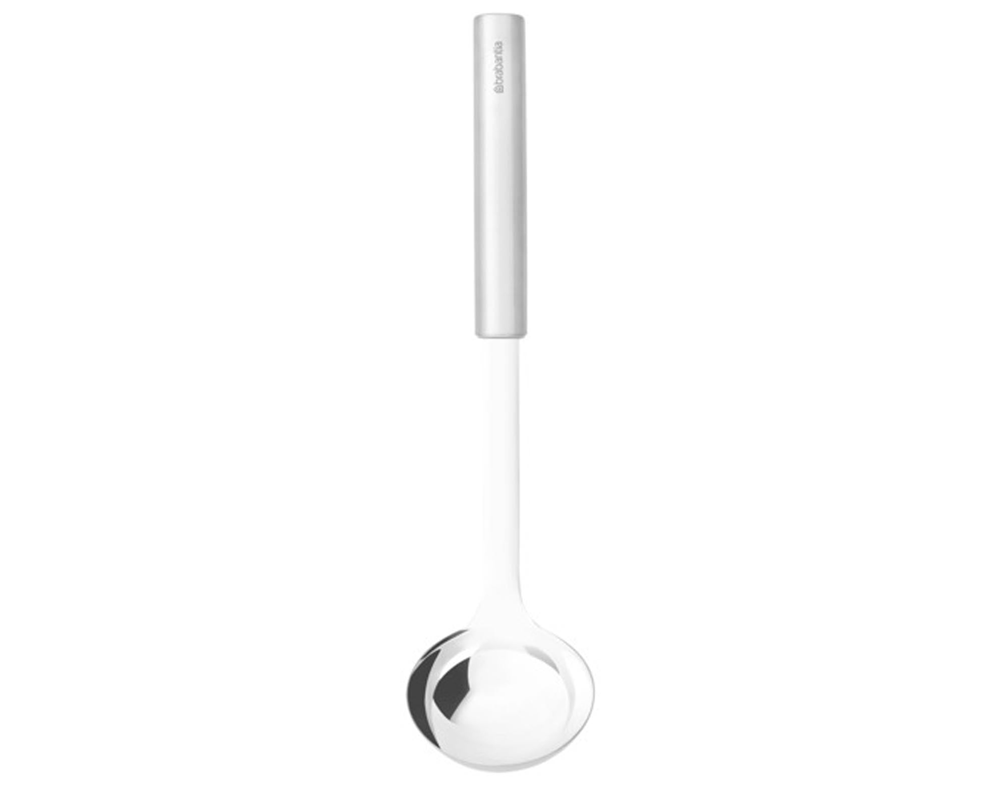 Der BRABANTIA Saucenlöffel Profile vereint elegantes Design und Funktionalität. Hergestellt aus rostfreiem Edelstahl, ideal zum präzisen Dosieren von Saucen.