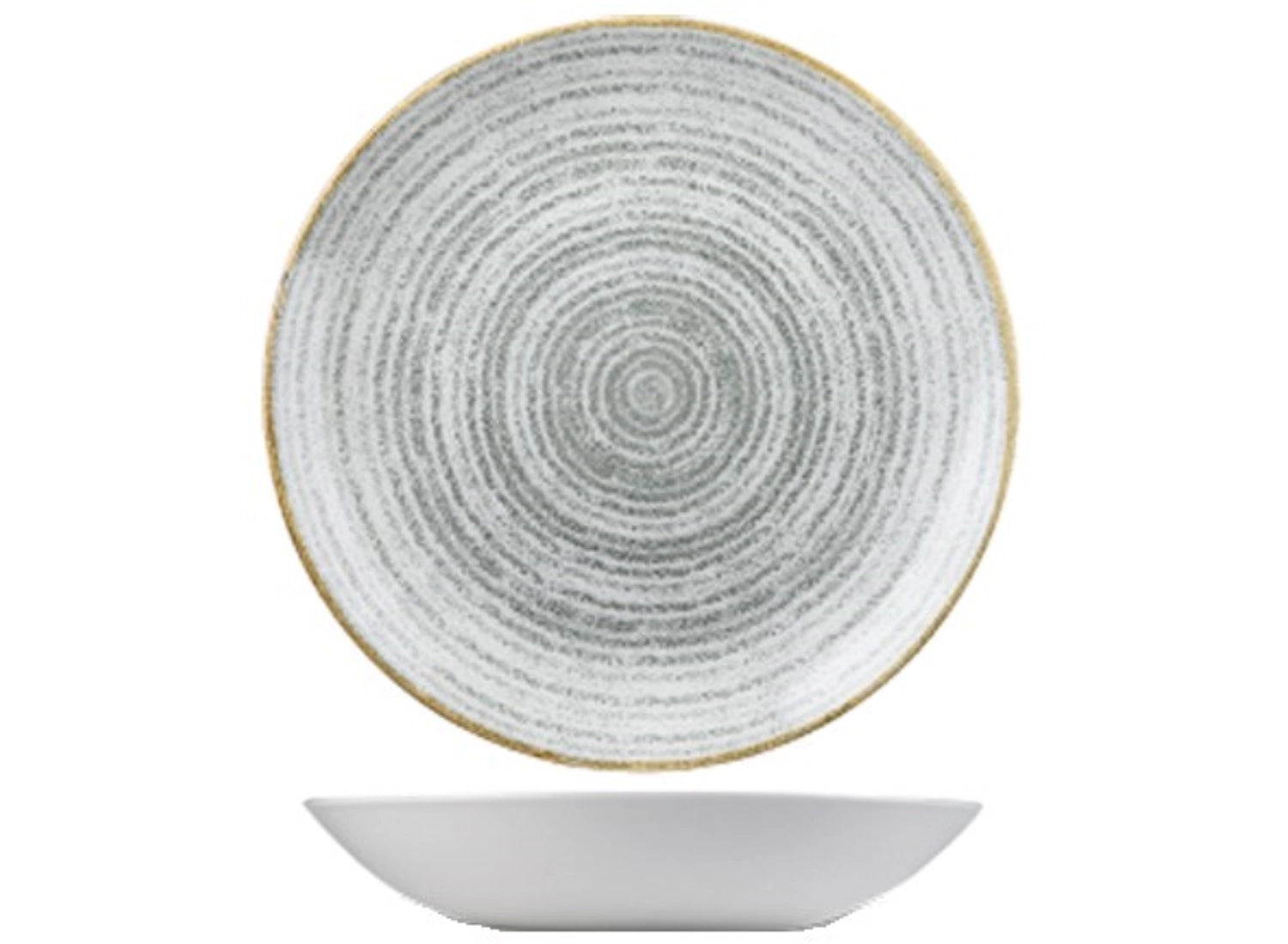 S.P. Homespun Stone Gray Coupe plate deep 18.2cm