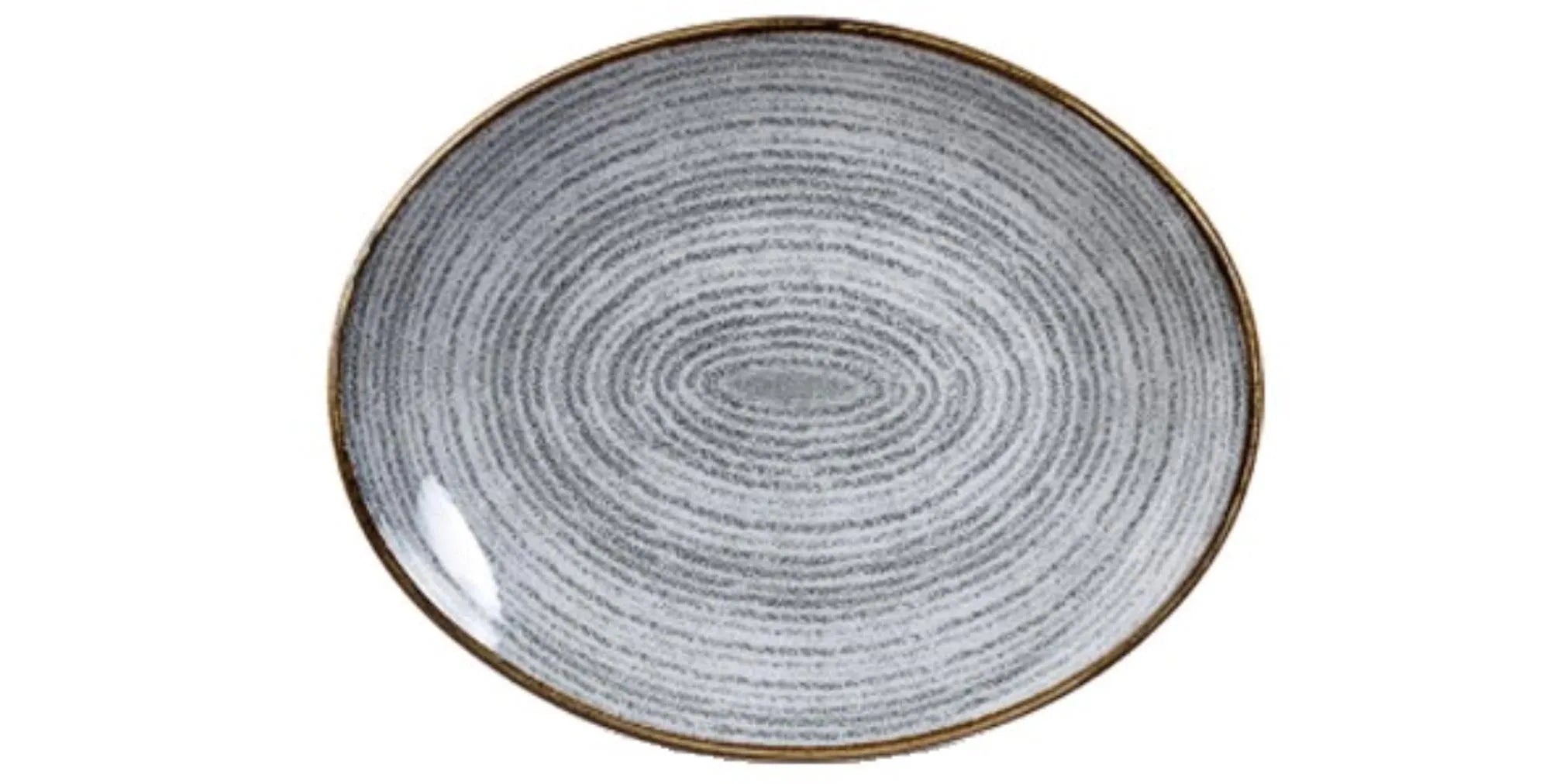 S.P. Homespun Stone Grey Teller oval coupe 27x22.9cm - KAQTU Design