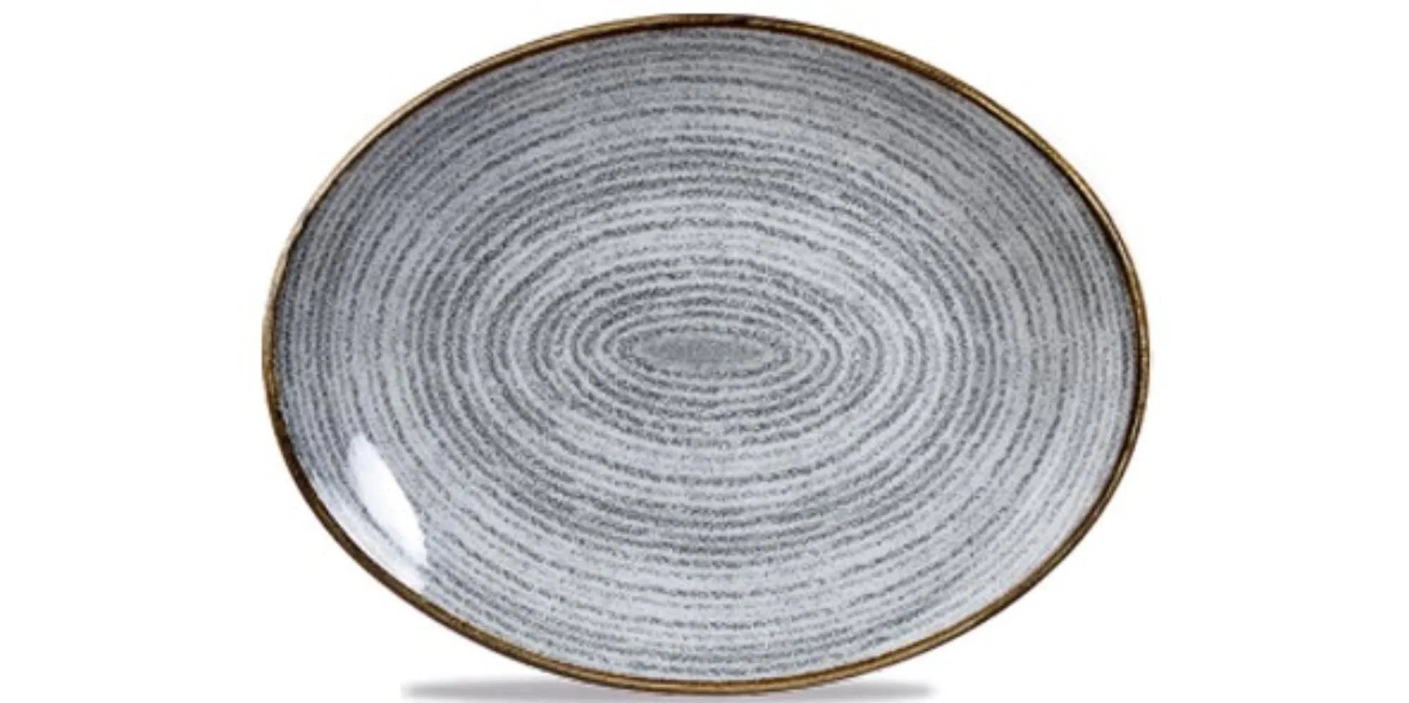 S.P. Homespun Stone Grey Teller oval coupe 31.7x25.5cm - KAQTU Design