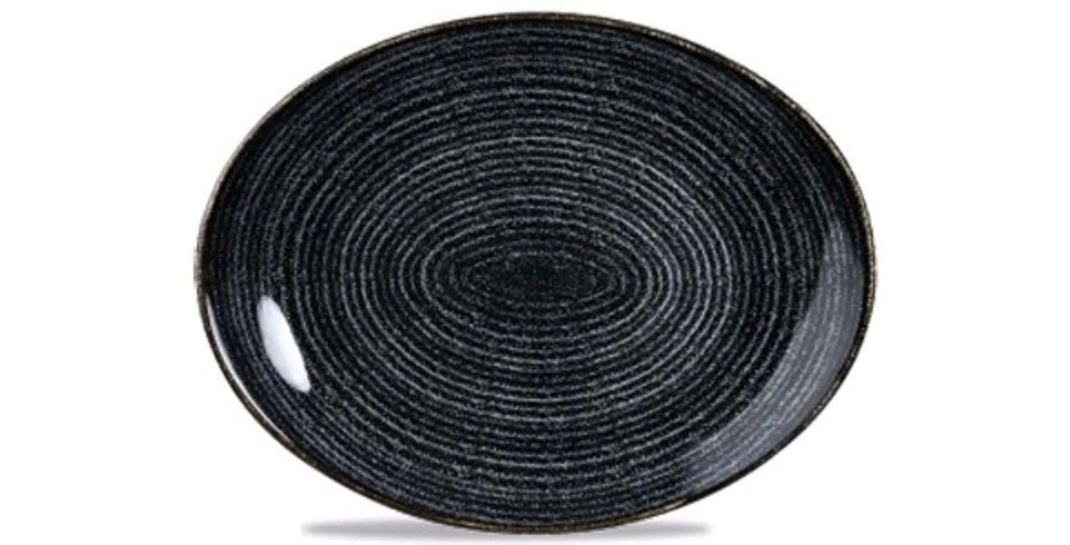 S.P. Homespun CharcAssiette ovale noire oal 31,7x25,5cm