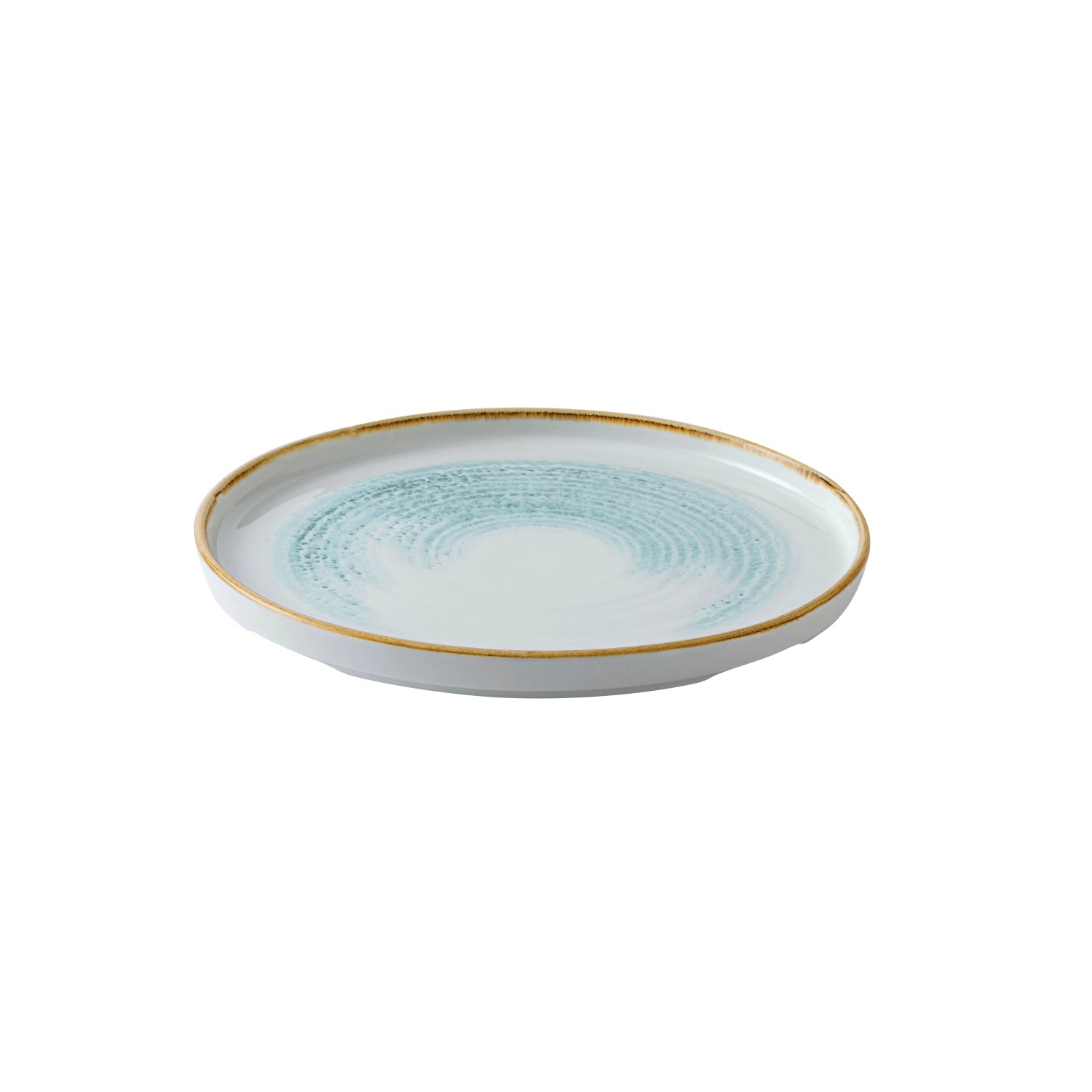 Eleganter 26 cm Teller in sanftem Aquamarin von Churchill, ideal für stilvolle Anlässe und geschmackvolle Tischgestaltung.