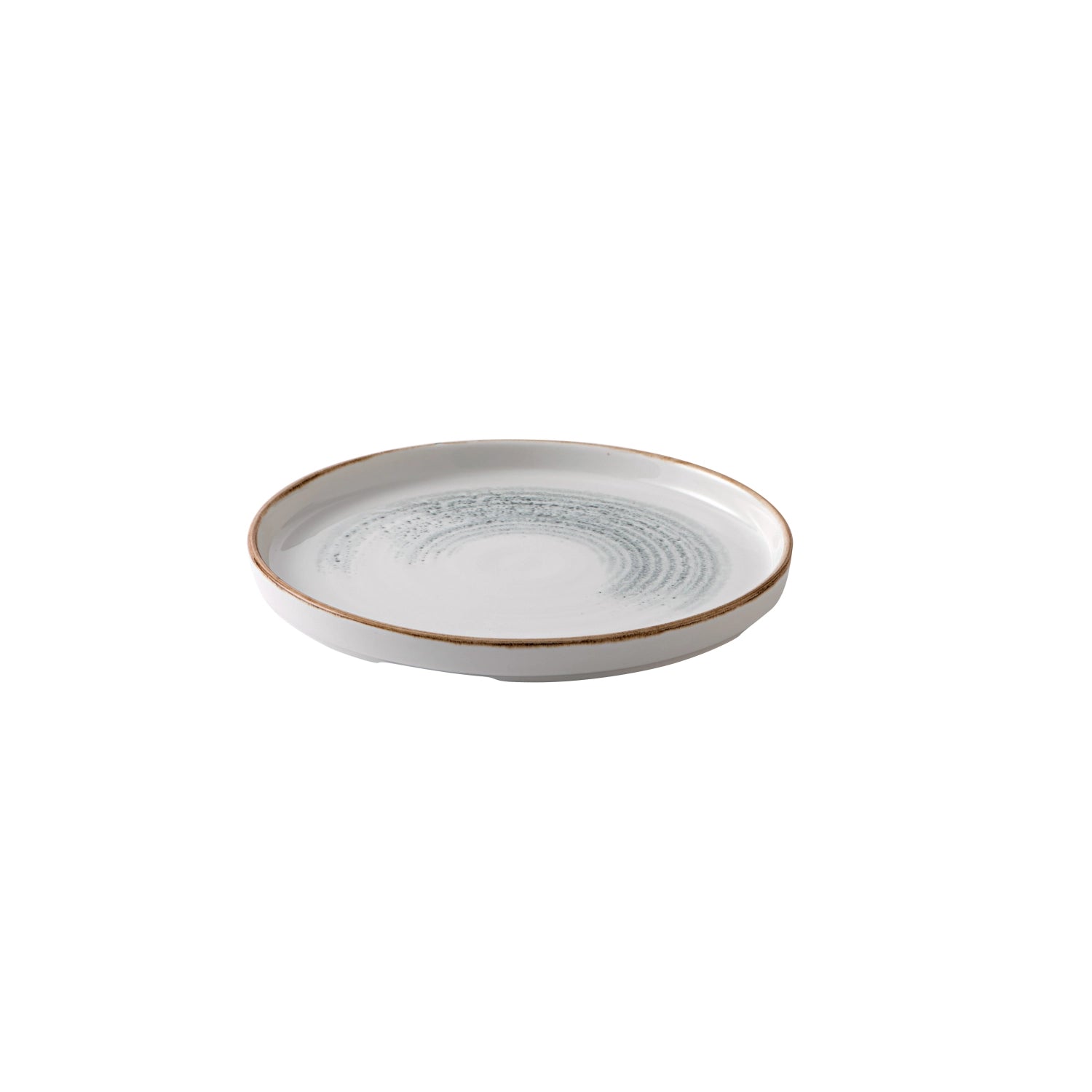 Eleganter S.P. Homespun Accents Jasper Grey Walled Teller mit 21 cm Durchmesser, ideal für stilvolle Tischdekoration und Servieren von Speisen.